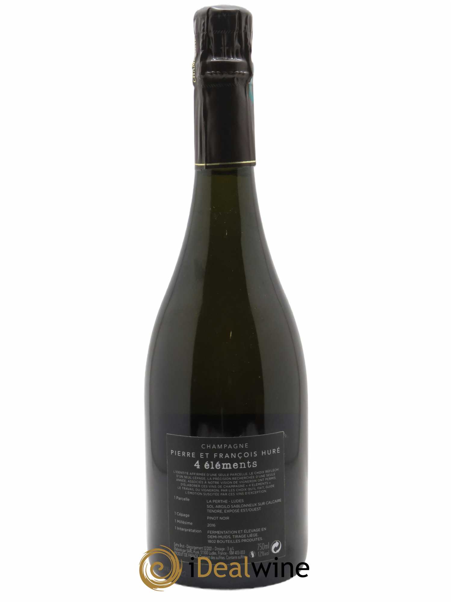4 éléments Pinot Noir Extra-Brut Huré Frères 2016 - Lot de 1 bouteille - 1