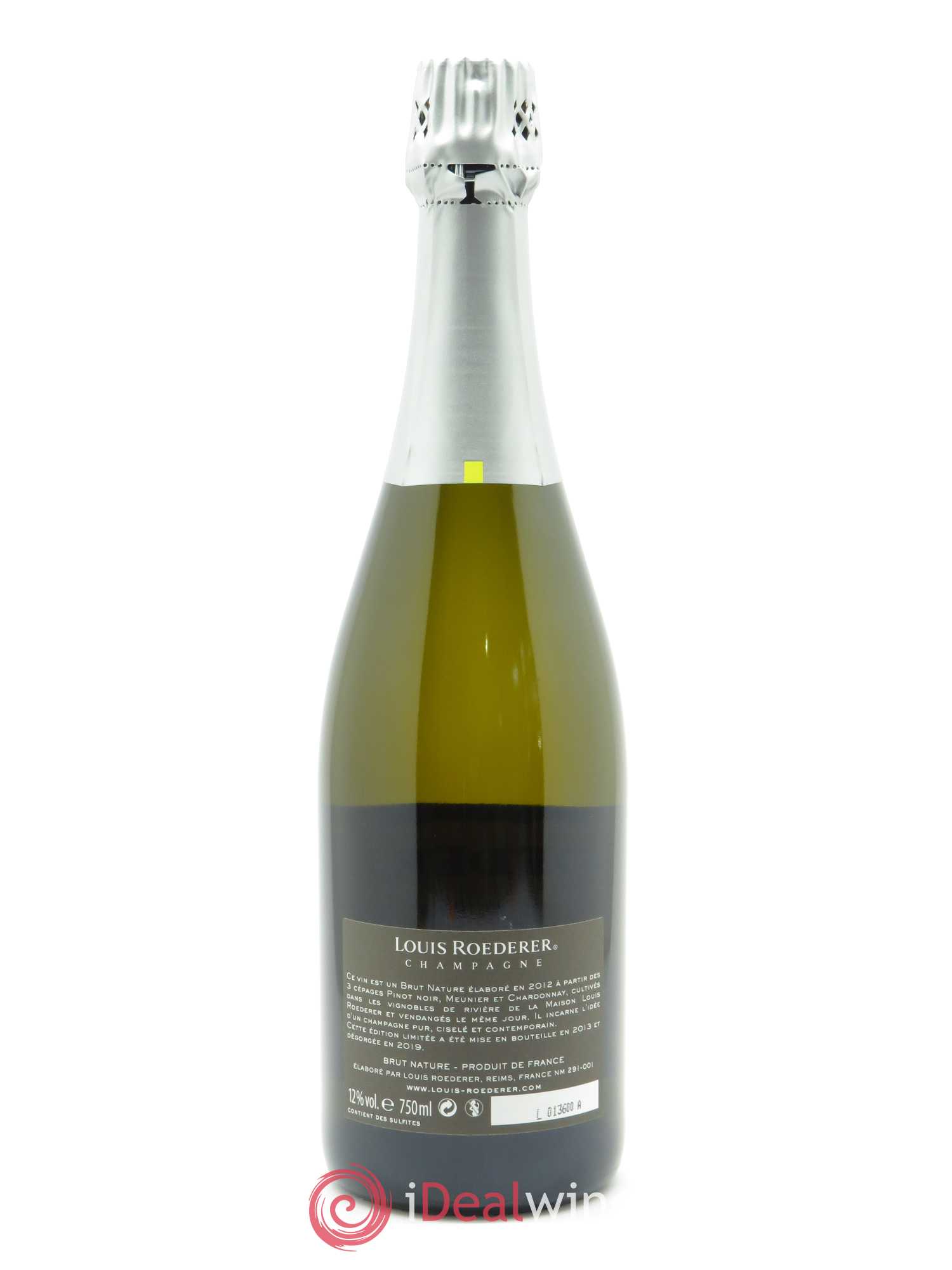 Edition limitée Starck Brut Nature Louis Roederer 2012 - Lot de 1 bouteille - 1