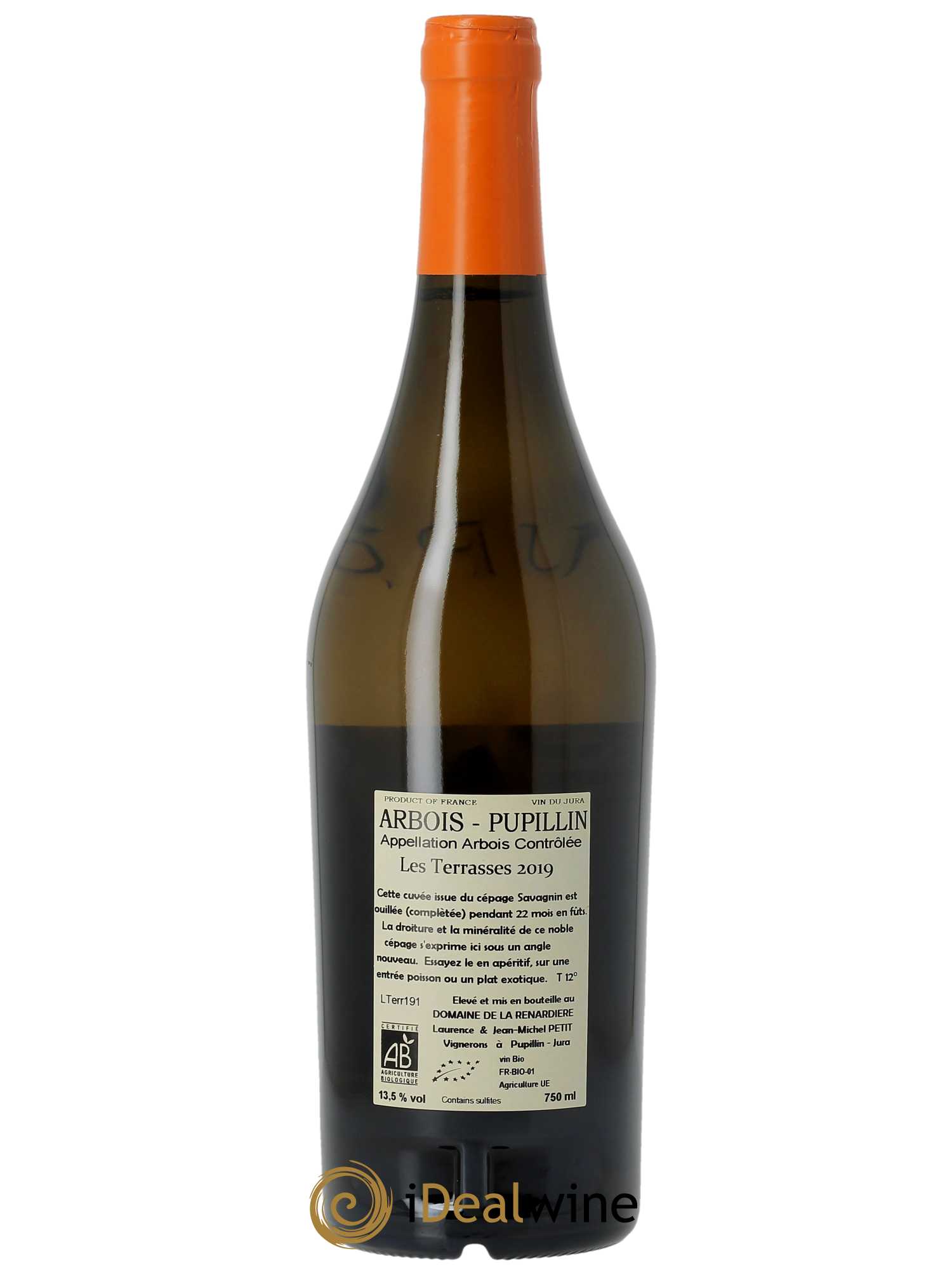 Arbois Les Terrasses Domaine de la Renardière 2018 - Lot de 1 bouteille - 1