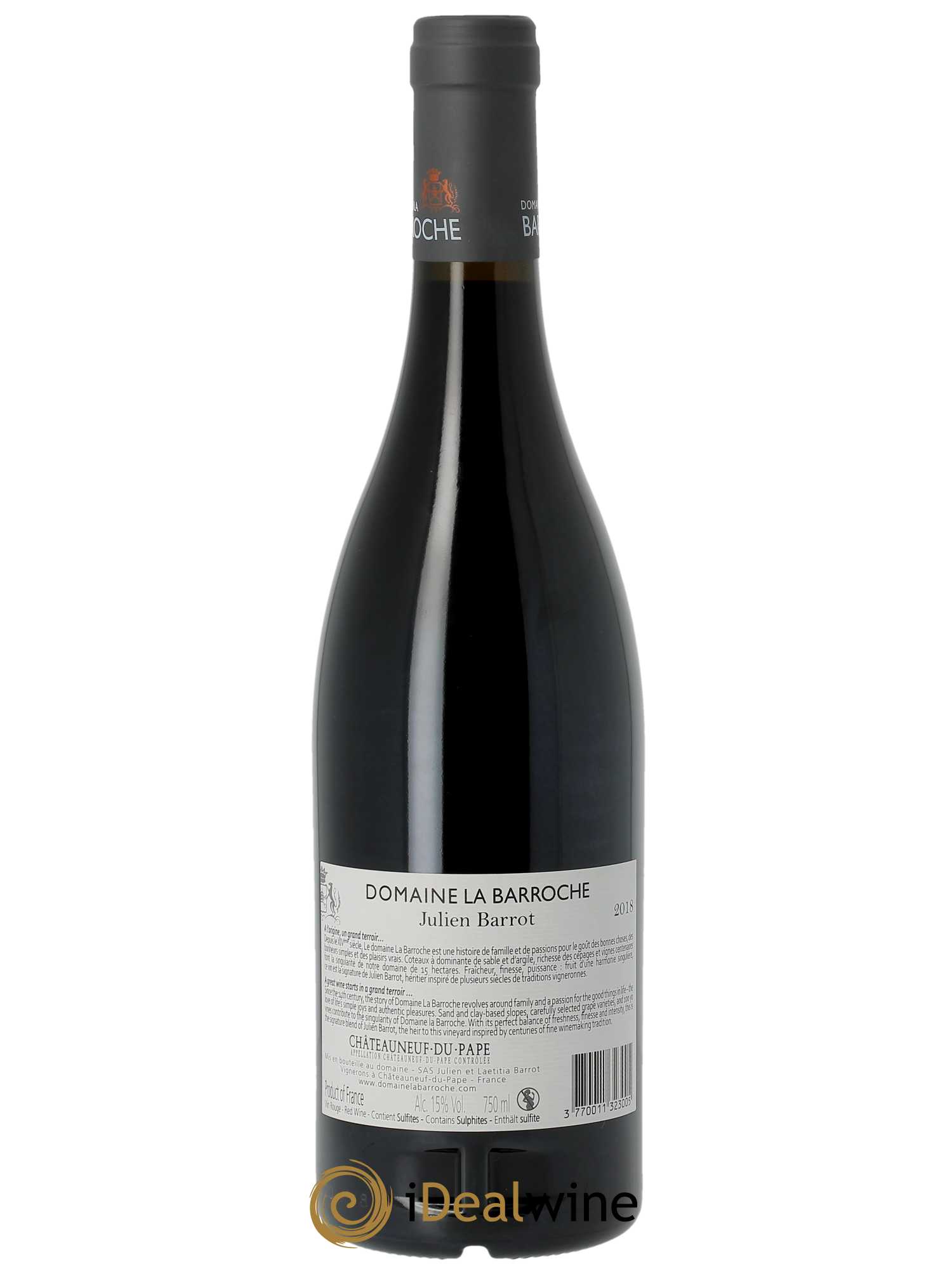 Châteauneuf-du-Pape La Barroche (Domaine de) Signature Julien Barrot 2018 - Lot of 1 bottle - 1