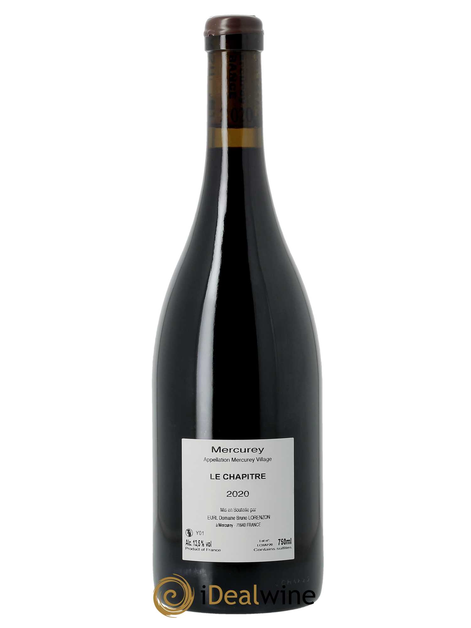 Mercurey Le Châpitre Bruno Lorenzon 2020 - Lot of 1 bottle - 1