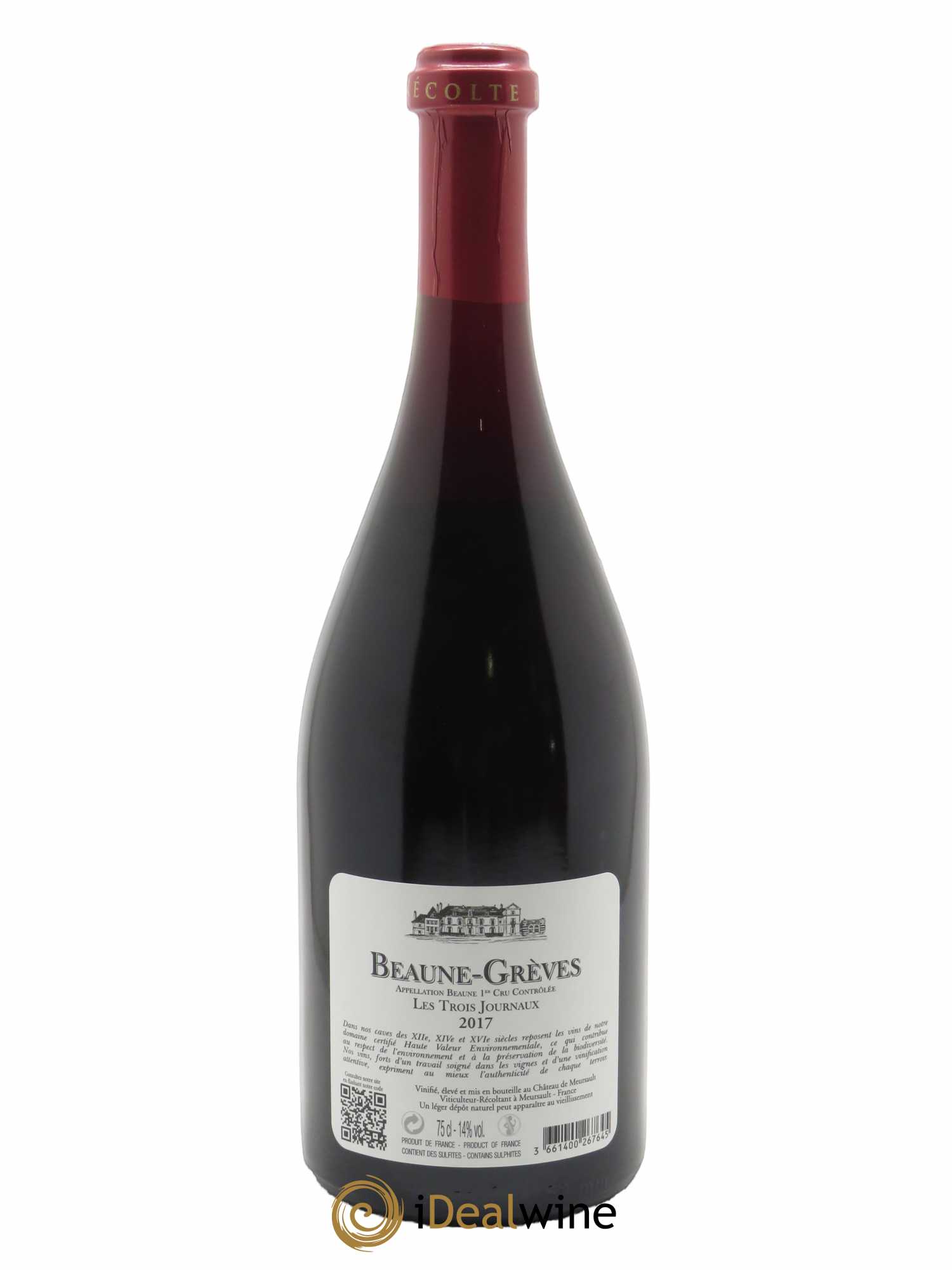 Beaune 1er Cru Grèves Les Trois Journaux Château de Meursault 2017 - Lot of 1 bottle - 1