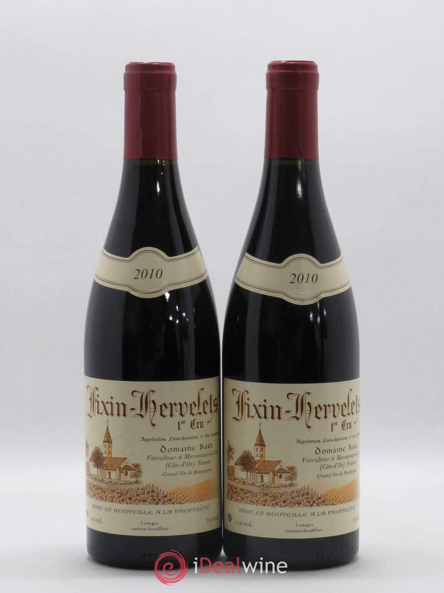 Fixin 1er Cru Hervelets Bart (Domaine) 2010 - Lot de 2 bouteilles - 0