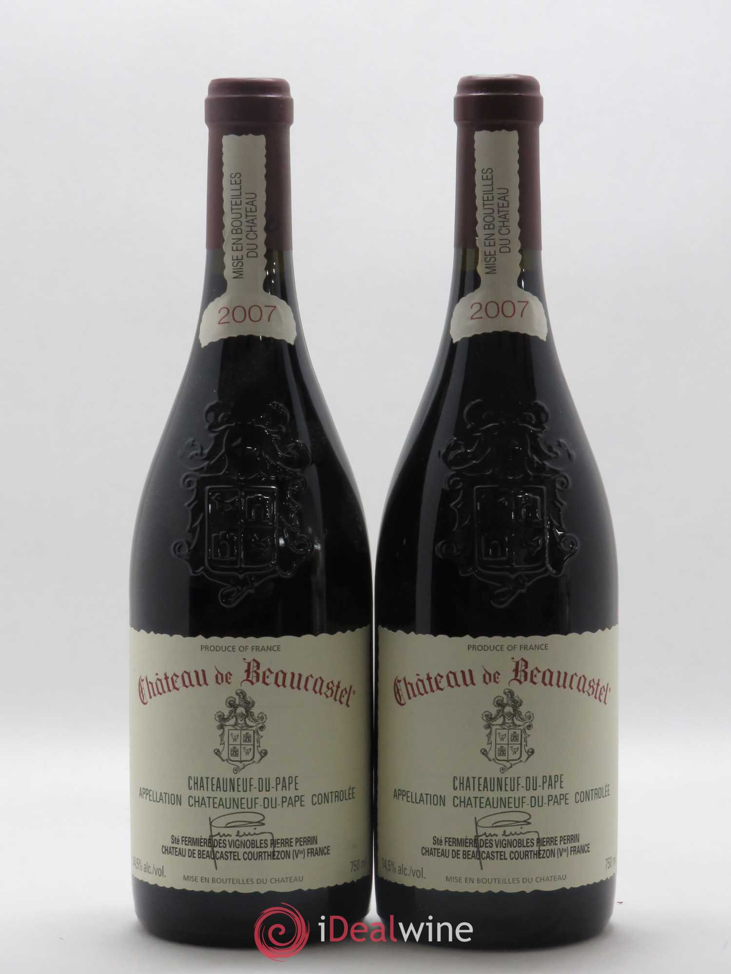 Châteauneuf-du-Pape Château de Beaucastel Famille Perrin 2007 - Lot de 2 bouteilles - 0