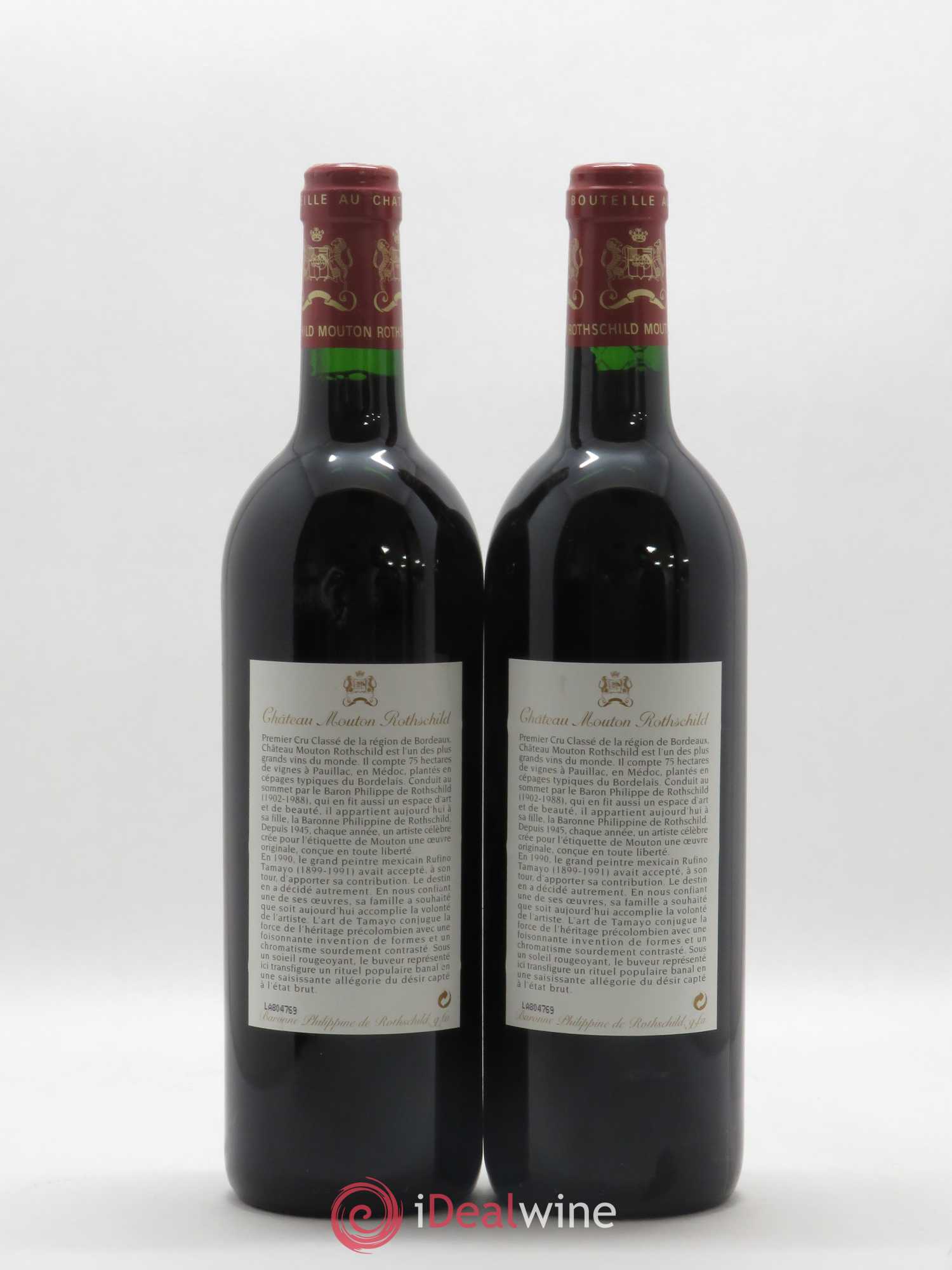 Château Mouton Rothschild 1er Grand Cru Classé 1998 - Lot de 2 bouteilles - 1