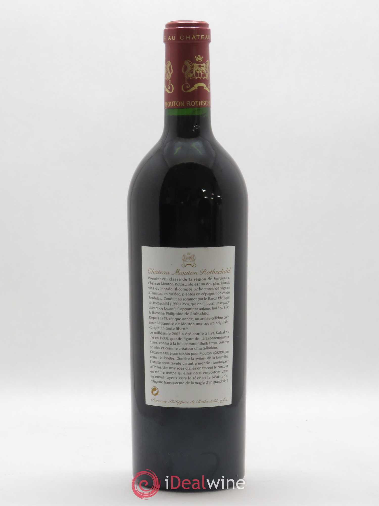 Château Mouton Rothschild 1er Grand Cru Classé 2002 - Lot de 1 bouteille - 1