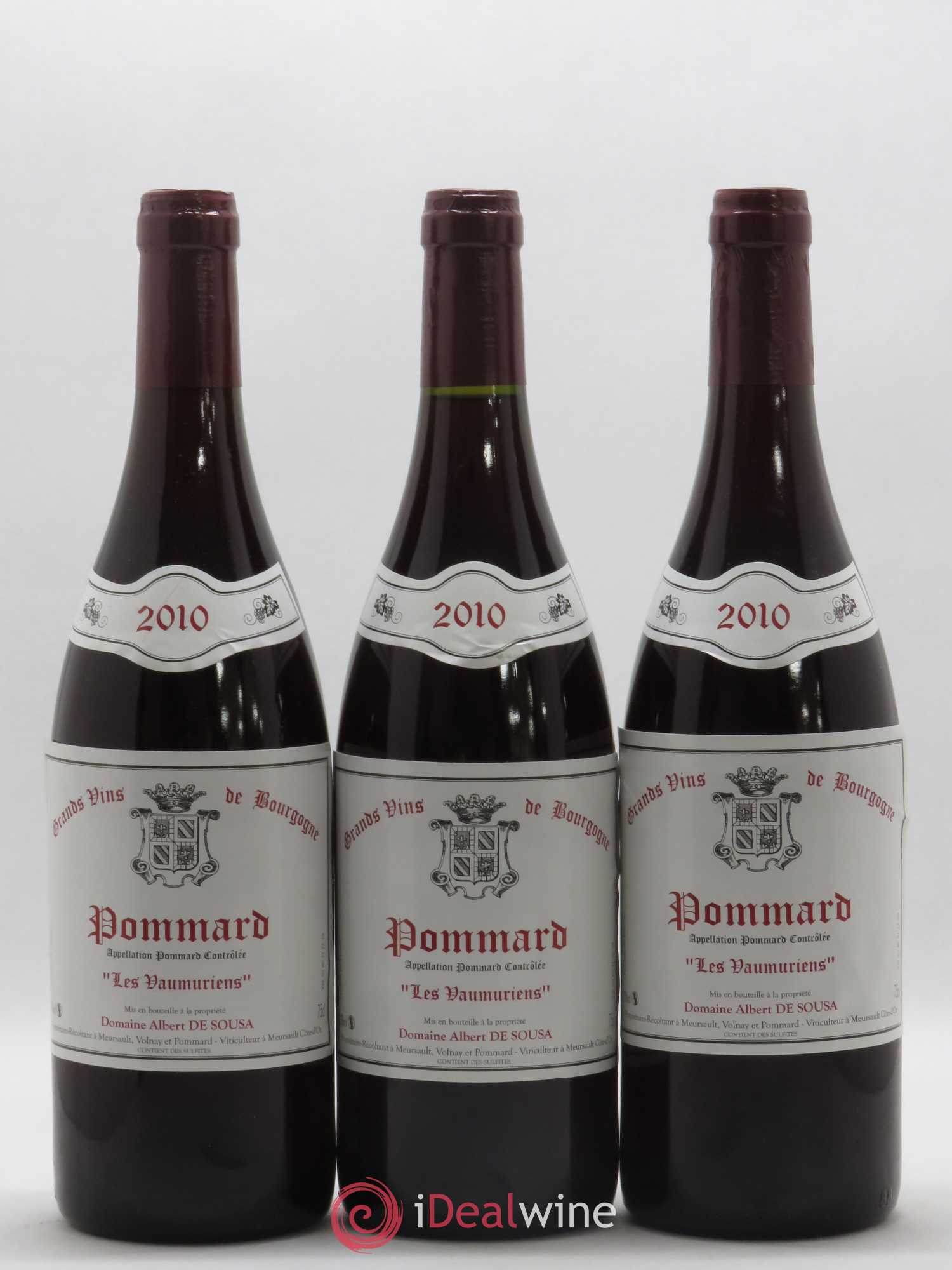 Pommard Les Vaumuriens Albert De Sousa 2010 - Posten von 3 Flaschen - 0