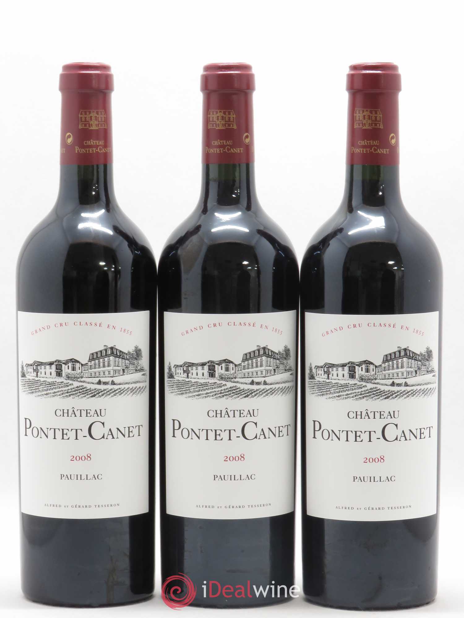 Château Pontet Canet 5ème Grand Cru Classé 2008 - Lot de 12 bouteilles - 1