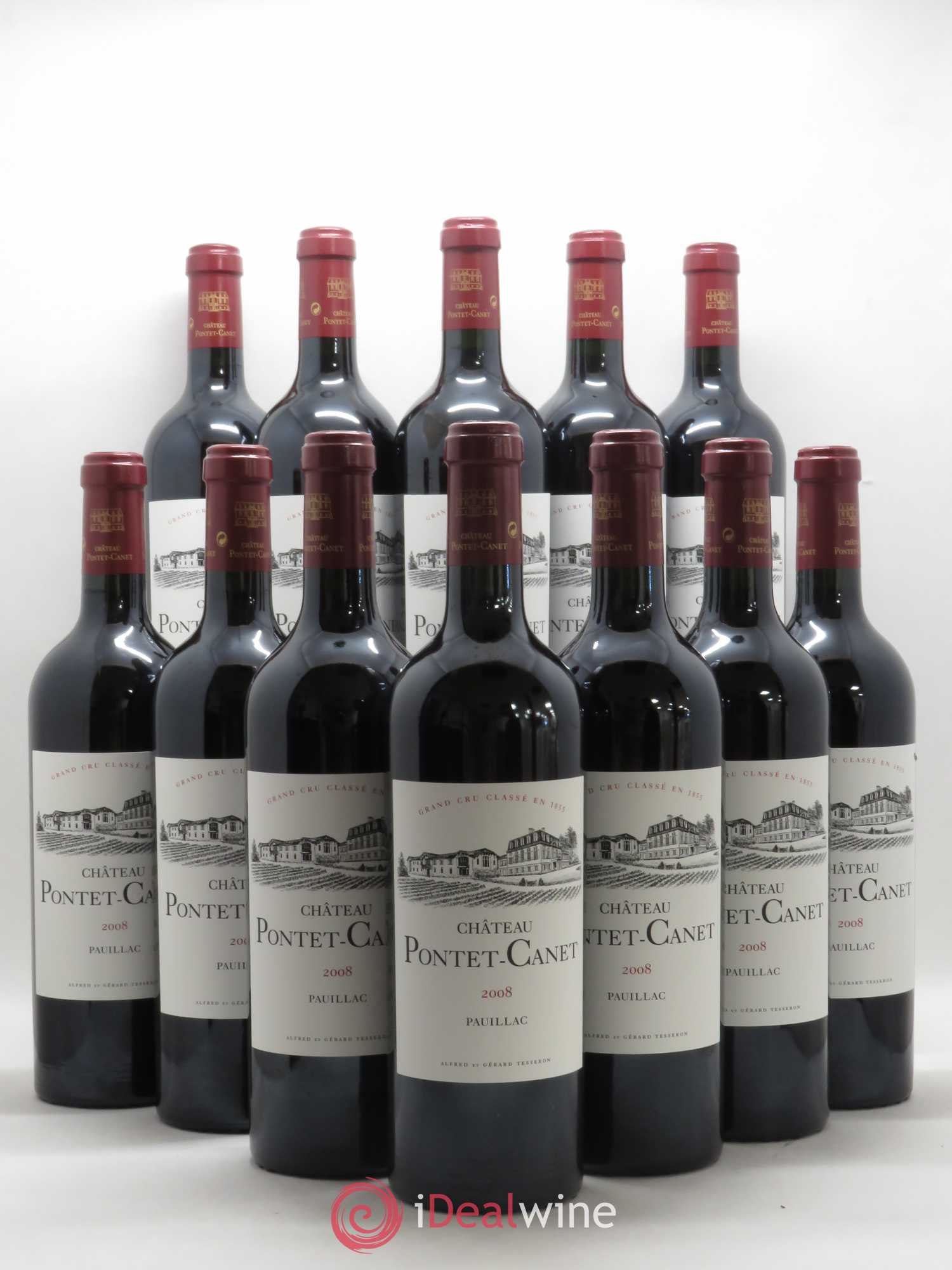 Château Pontet Canet 5ème Grand Cru Classé 2008 - Lot de 12 bouteilles - 0