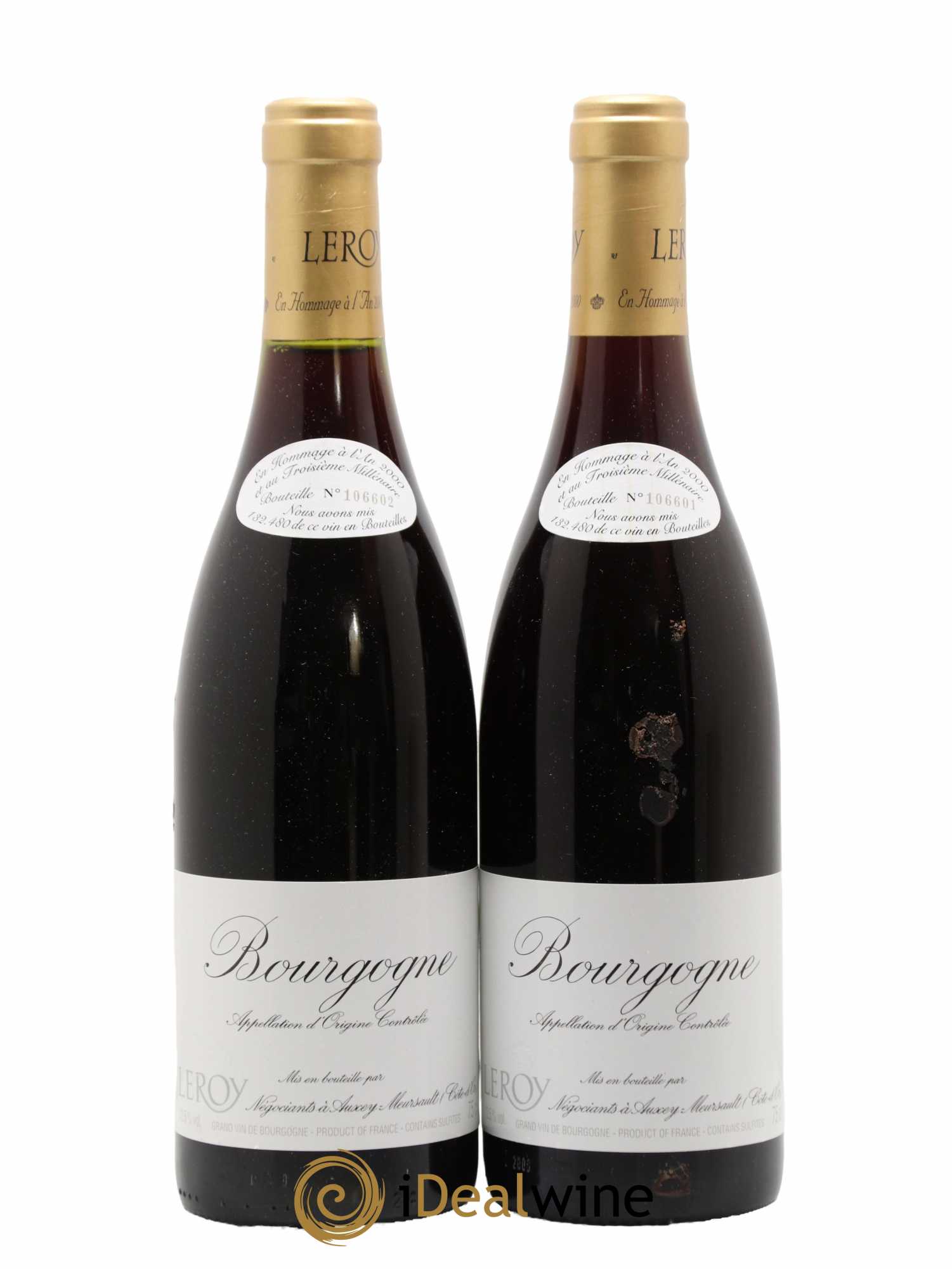 Bourgogne Leroy SA 2000 - Lot de 2 bouteilles - 0