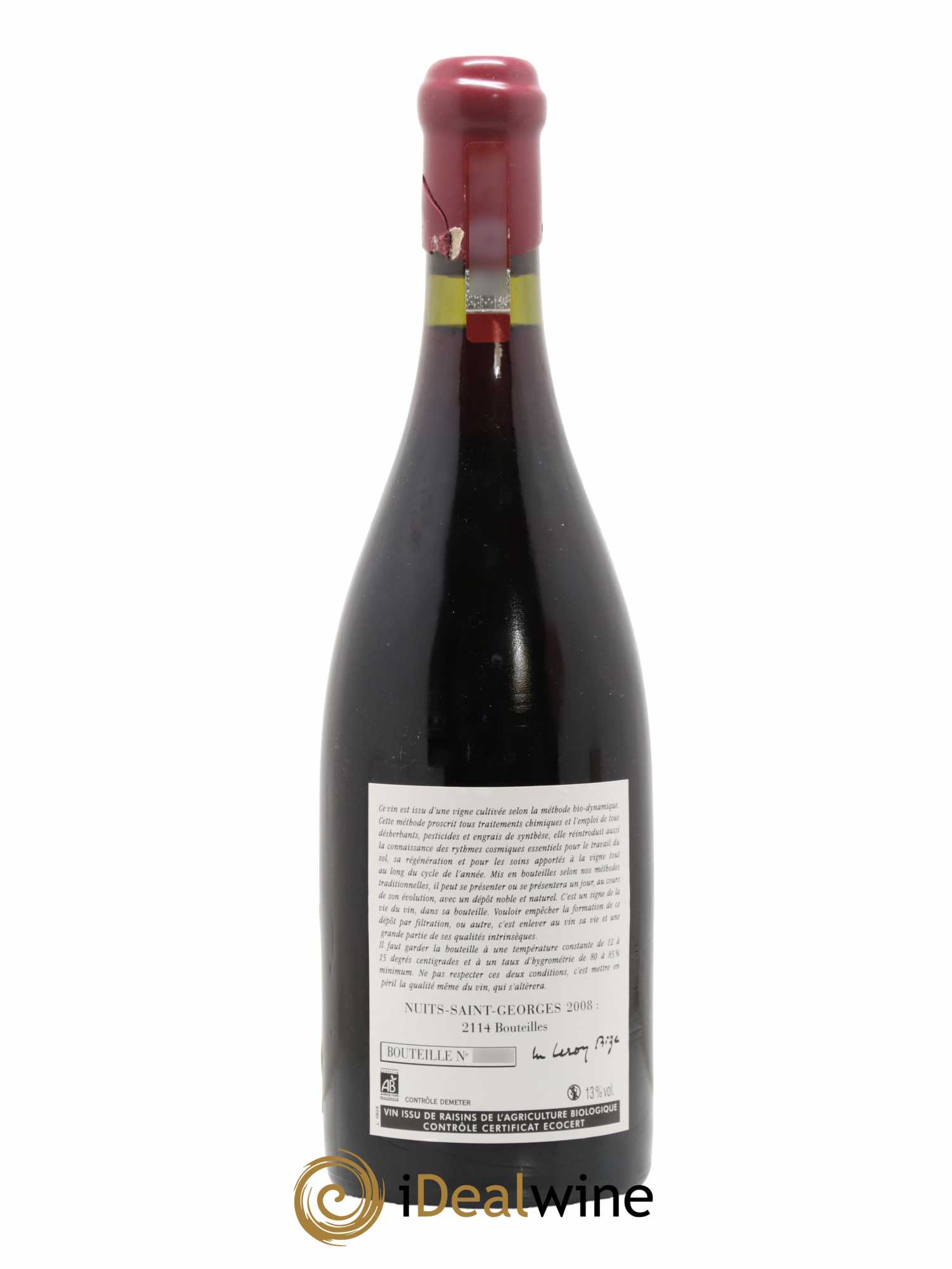Nuits-Saint-Georges Leroy (Domaine) 2008 - Lot de 1 bouteille - 1