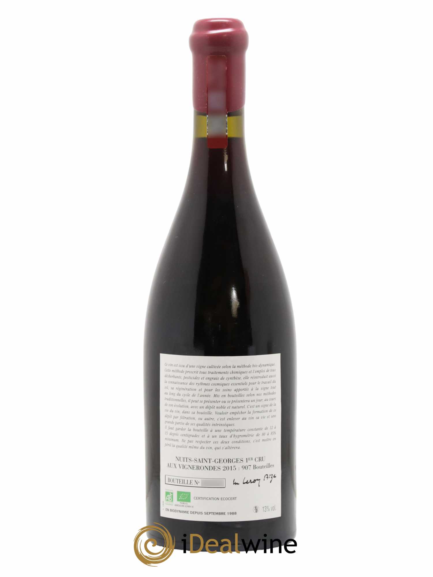 Nuits-Saint-Georges 1er Cru Aux Vignerondes Leroy (Domaine) 2015 - Lot de 1 bouteille - 1