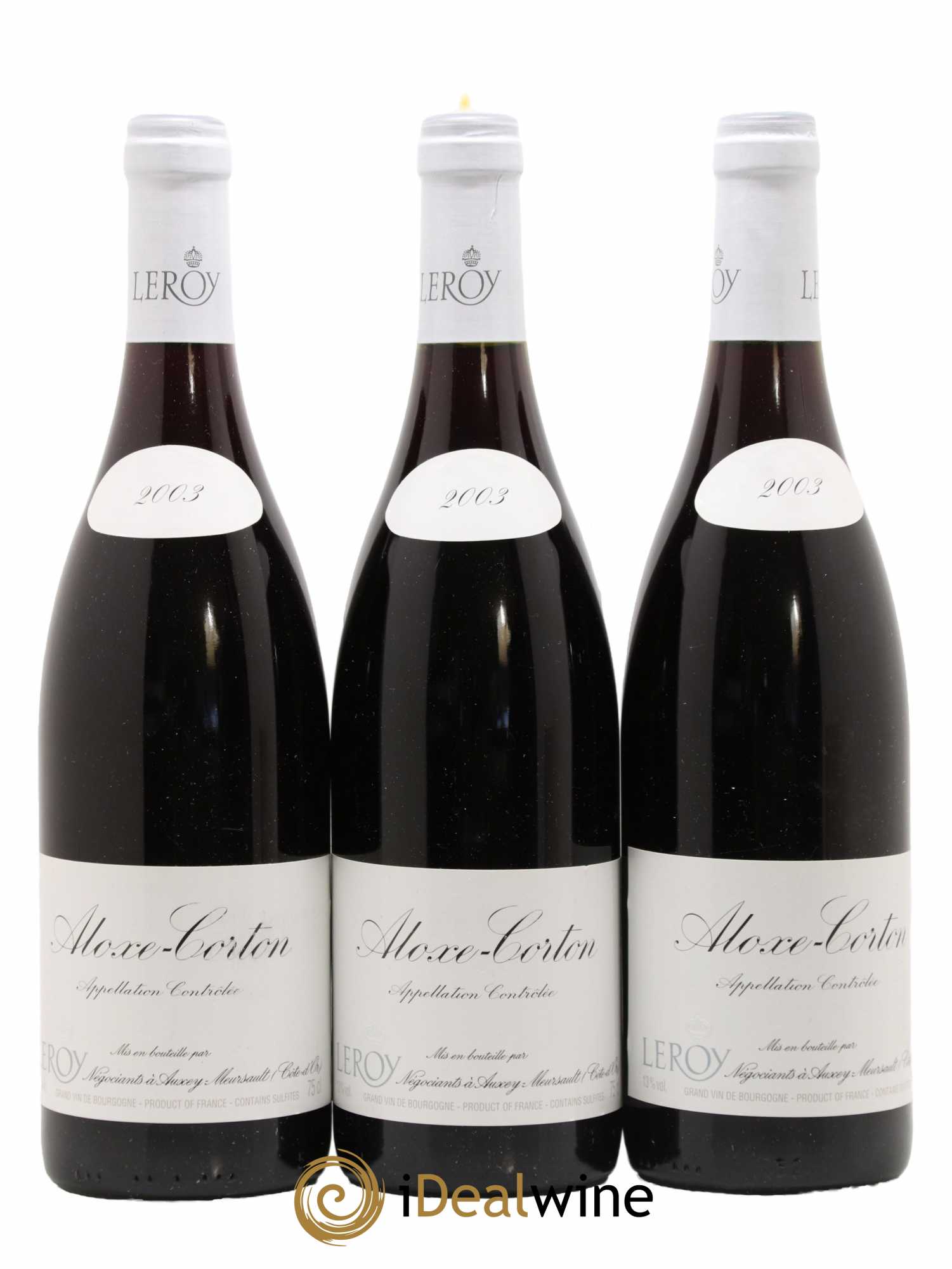 Aloxe-Corton Leroy SA 2003 - Lot de 3 bouteilles - 0