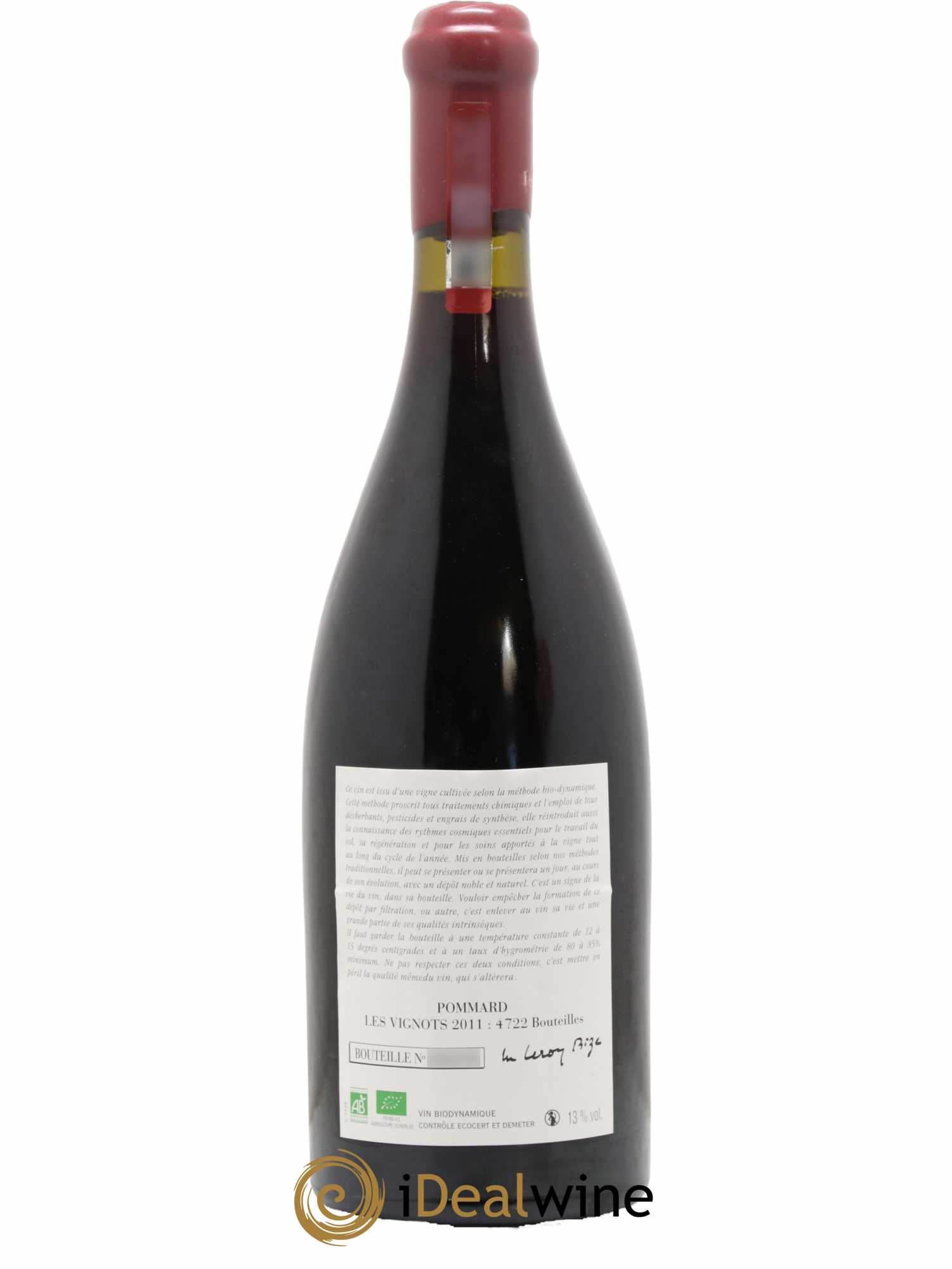 Pommard Les Vignots Leroy (Domaine) 2011 - Lot de 1 bouteille - 1