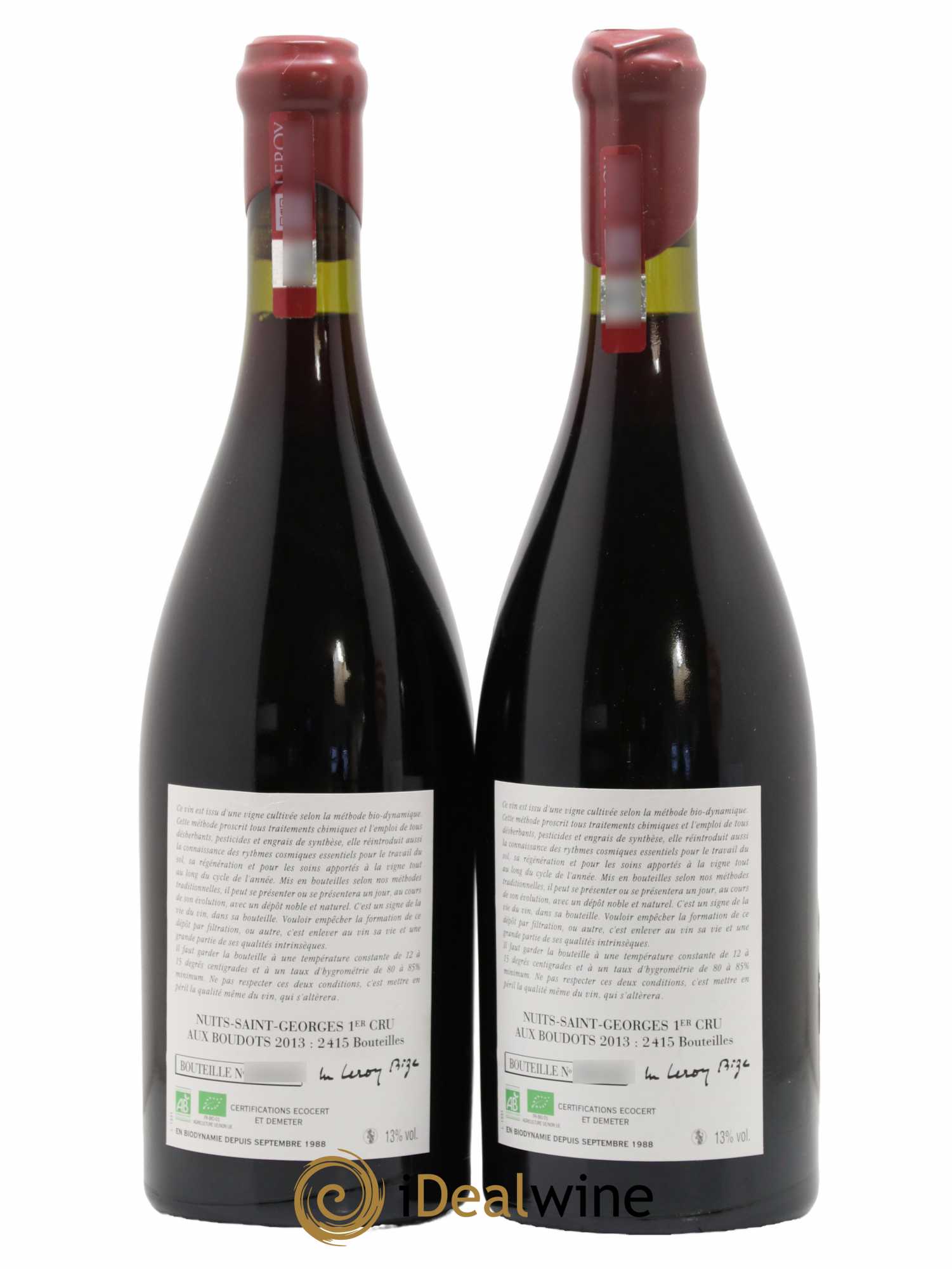 Nuits-Saint-Georges 1er Cru Aux Boudots Leroy (Domaine) 2013 - Lot de 2 bouteilles - 1