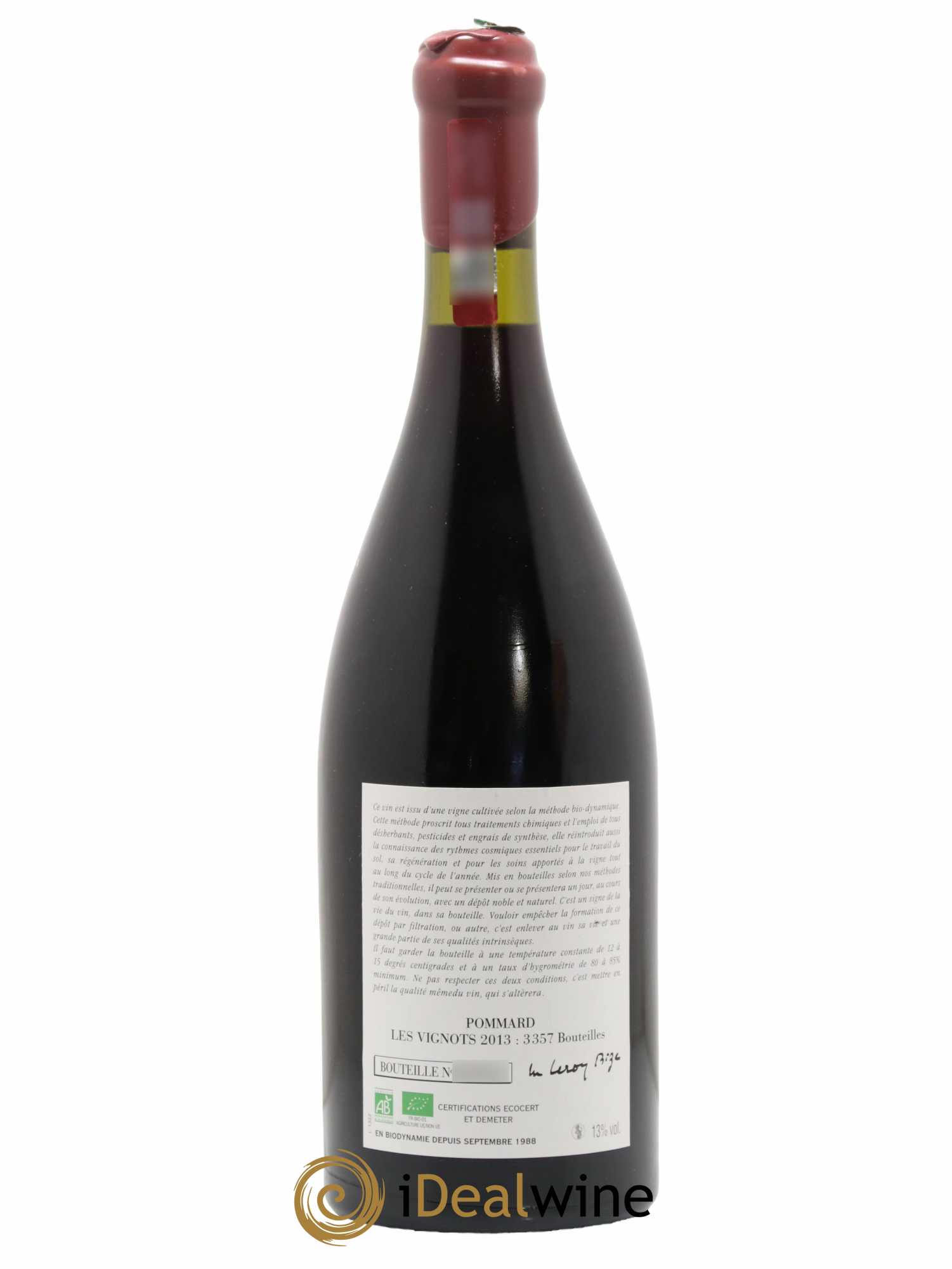 Pommard Les Vignots Leroy (Domaine) 2013 - Lot de 1 bouteille - 1