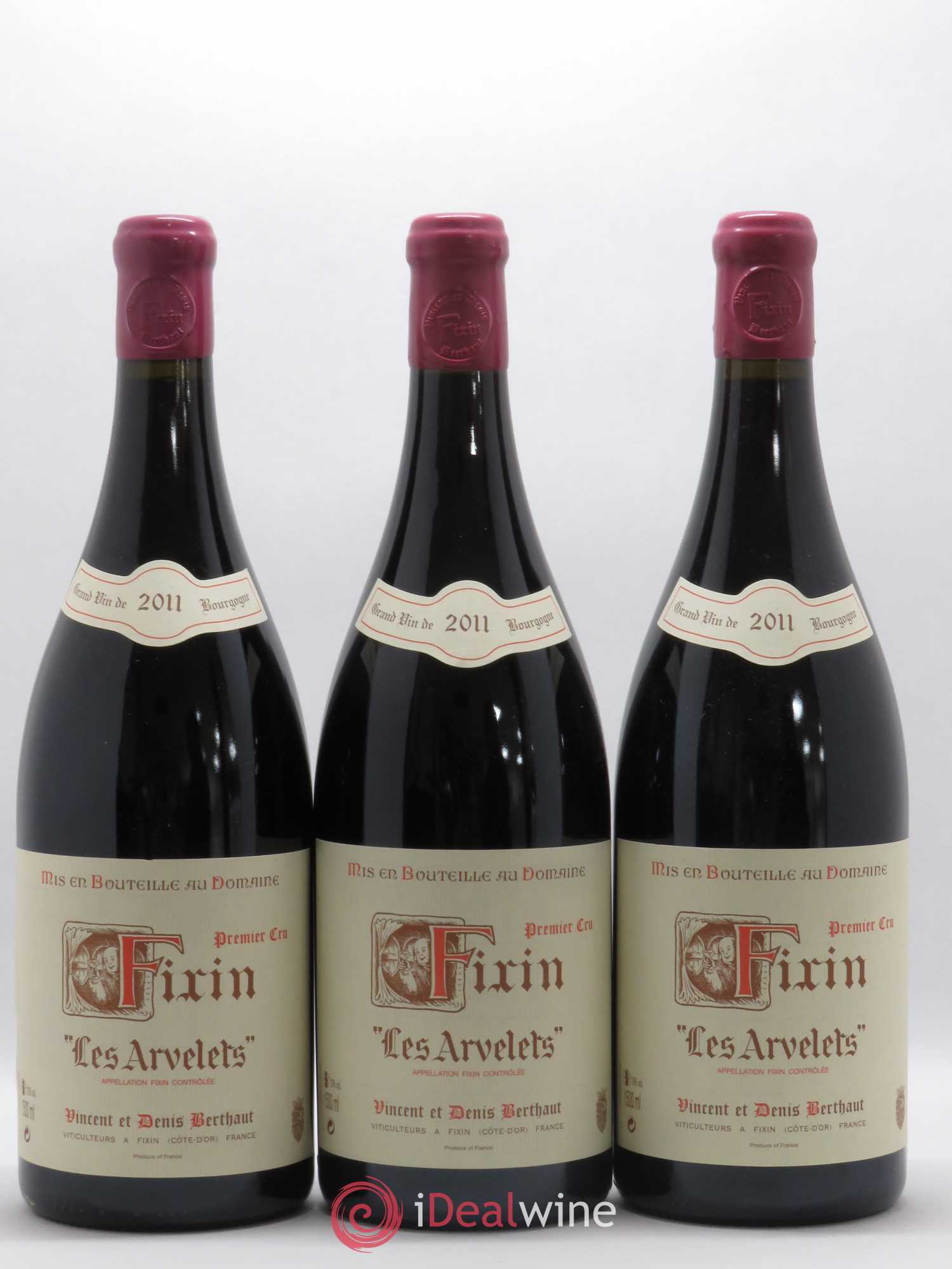 Fixin 1er Cru Les Arvelets Domaine Berthaut 2011 - Posten von 3 Magnum - 0