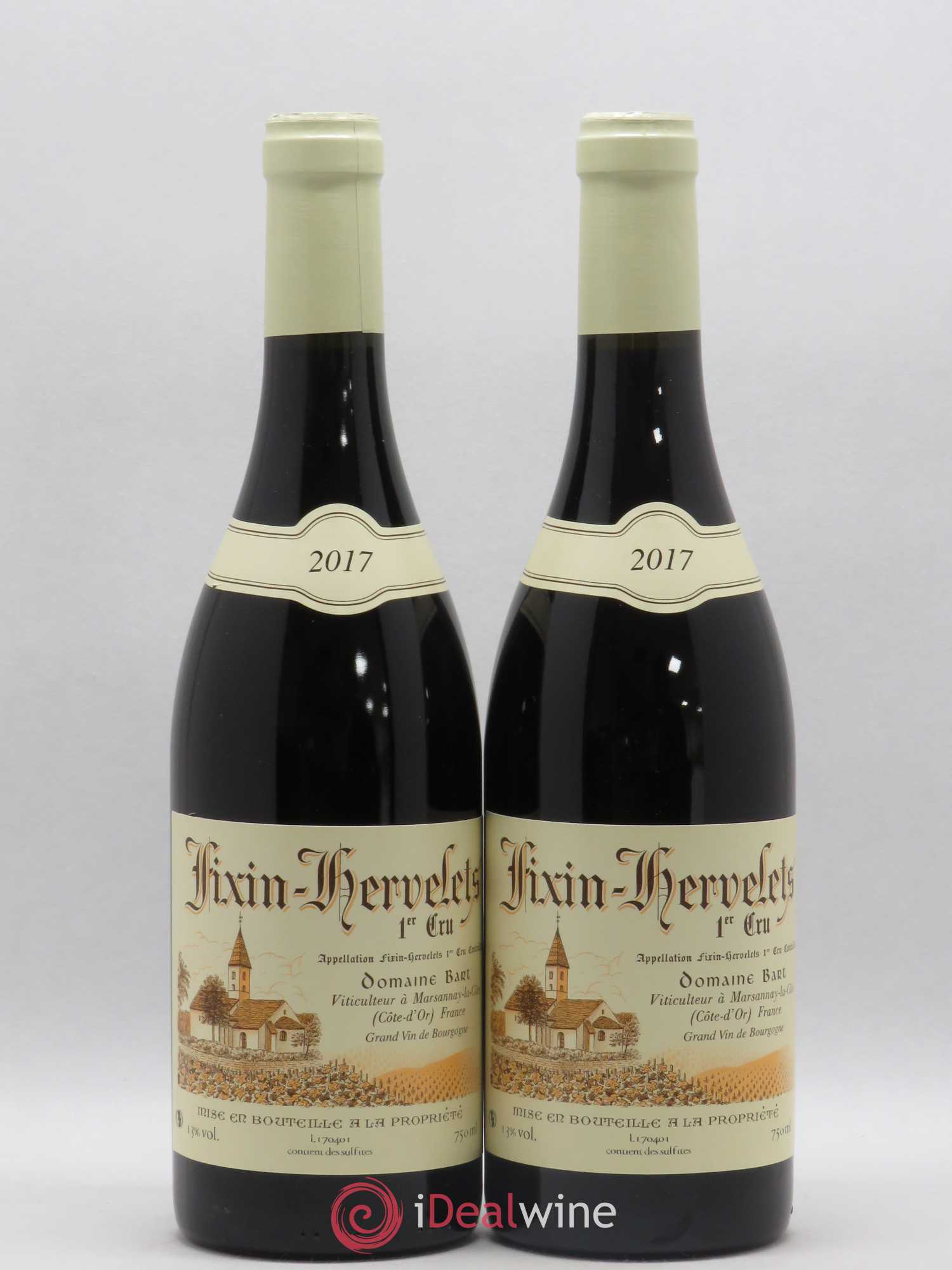 Fixin 1er Cru Hervelets Bart (Domaine) 2017 - Lot de 2 bouteilles - 0