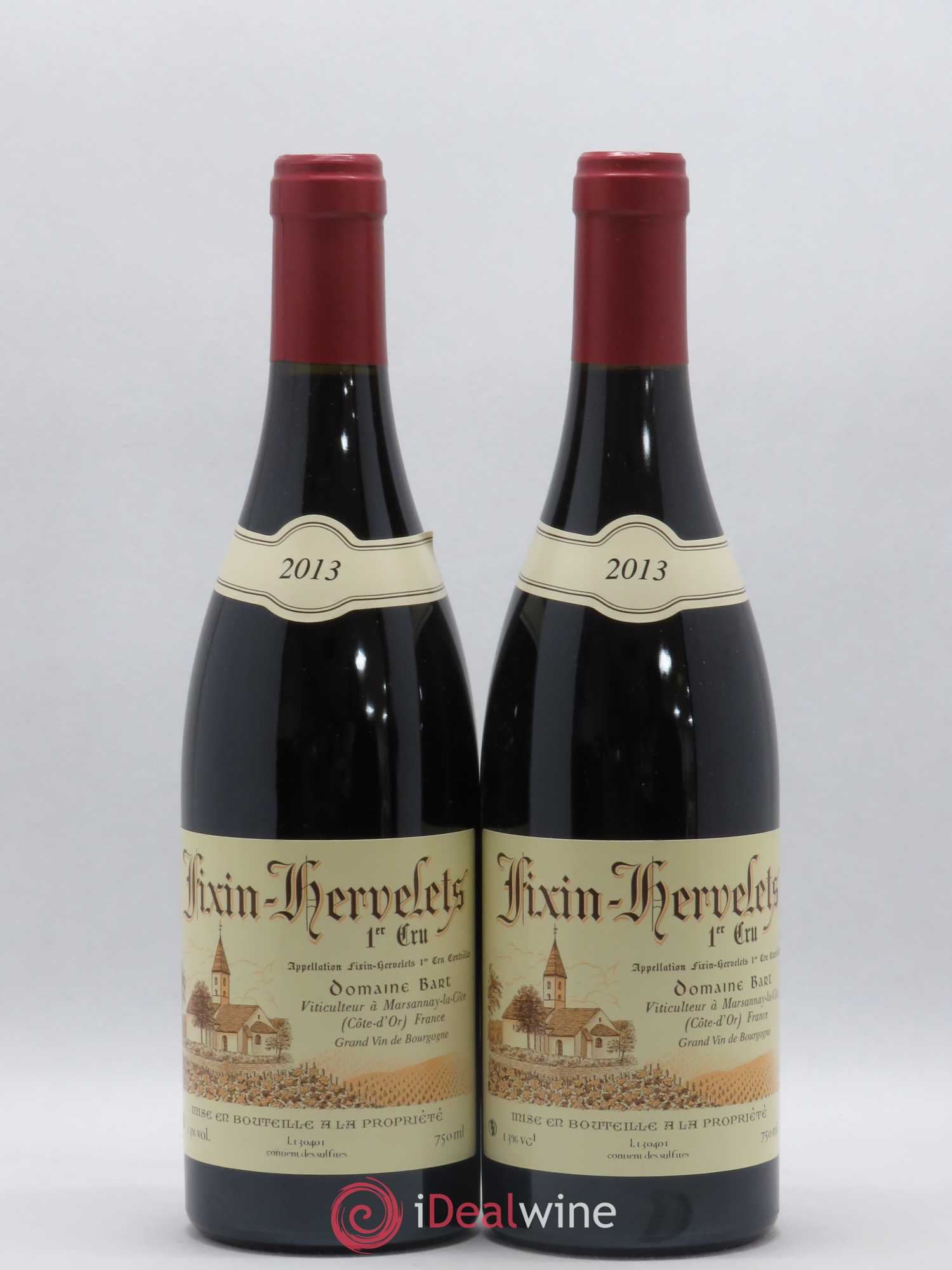 Fixin 1er Cru Hervelets Bart (Domaine) 2013 - Lot de 2 bouteilles - 0