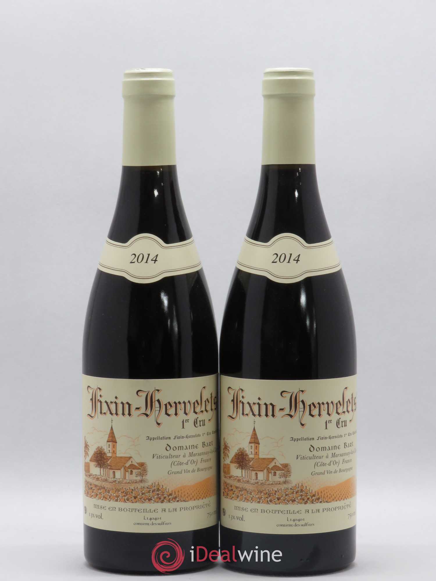 Fixin 1er Cru Hervelets Bart (Domaine) 2014 - Lot de 2 bouteilles - 0