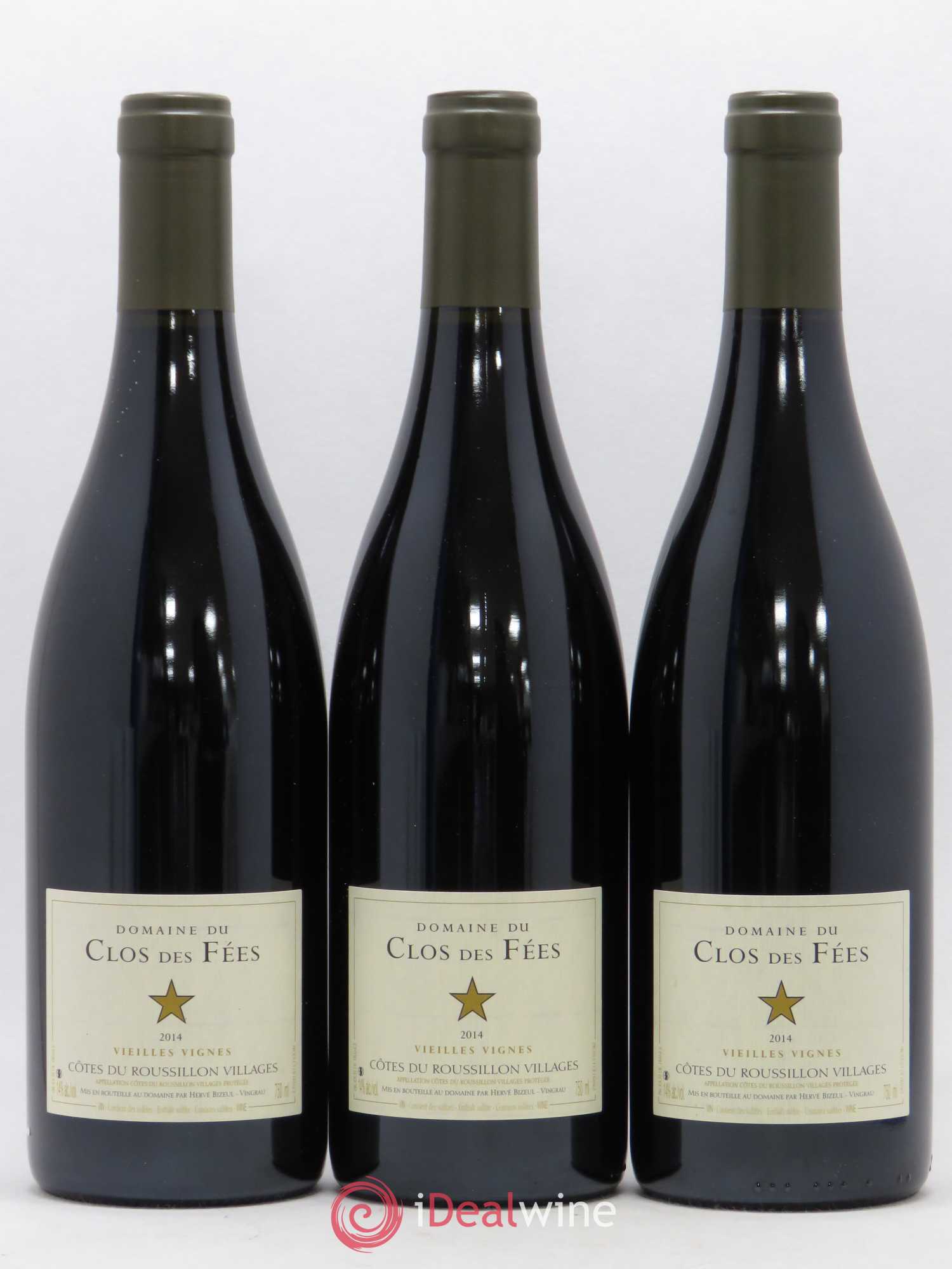 Côtes du Roussillon Villages Clos des Fées Vieilles vignes Hervé Bizeul 2014 - Lot de 3 bouteilles - 0