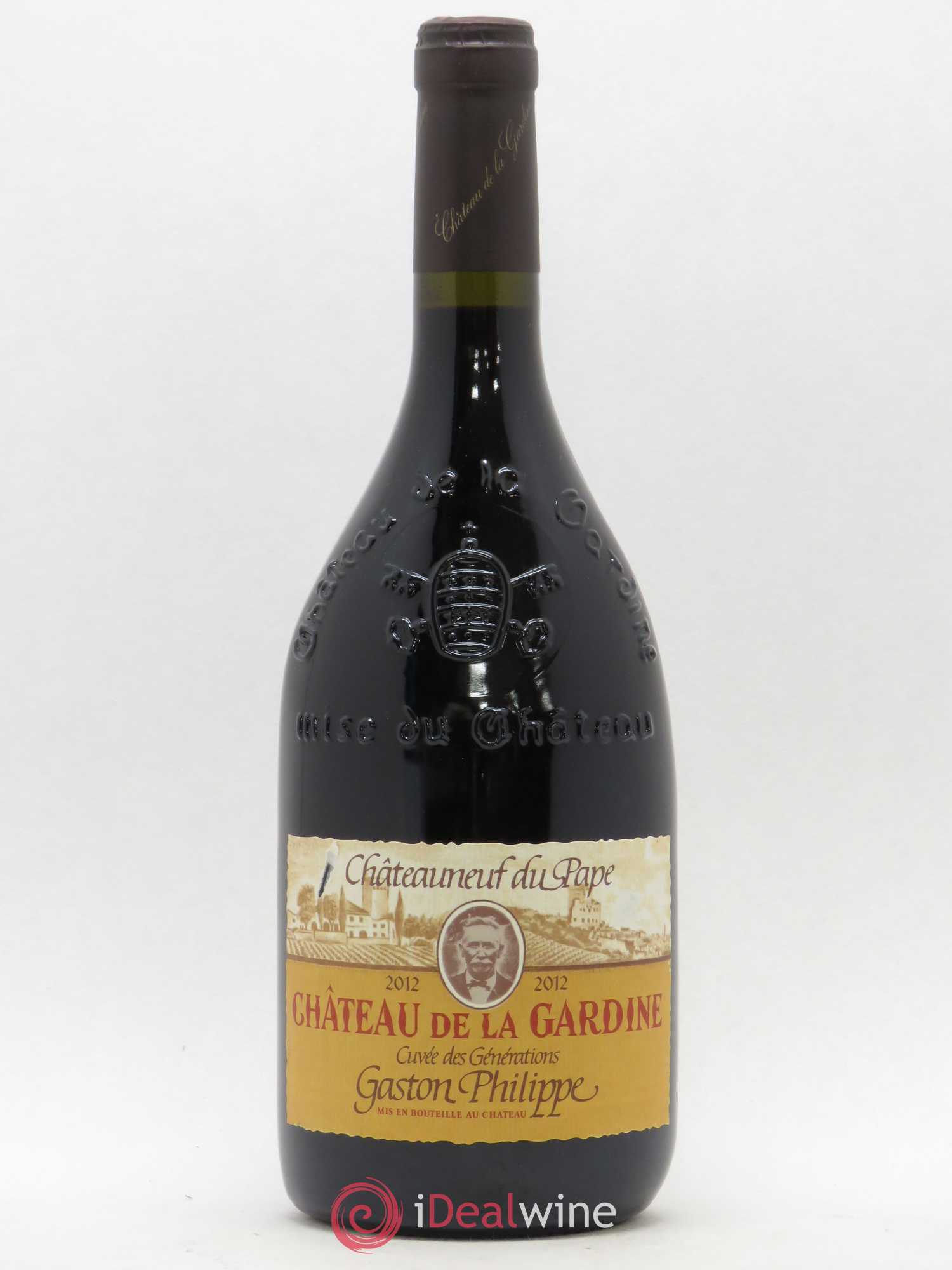 Châteauneuf-du-Pape Château de La Gardine Cuvée des Générations Gaston Philippe Famille Brunel Gaston Philippe 2012 - Lot de 1 bouteille - 0