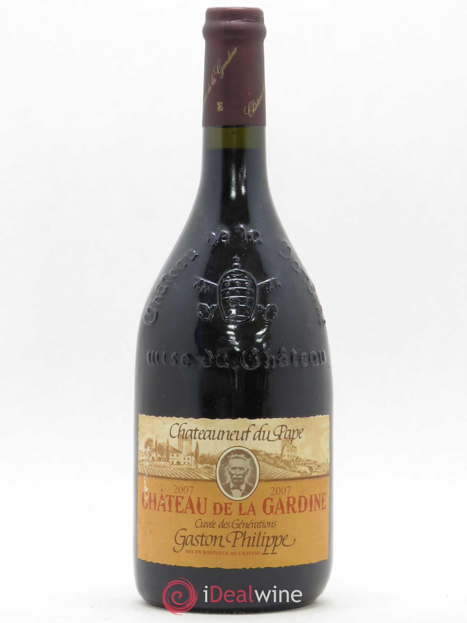 Châteauneuf-du-Pape Château de La Gardine Cuvée des Générations Gaston Philippe Famille Brunel Gaston Philippe 2007 - Lot de 1 bouteille - 0