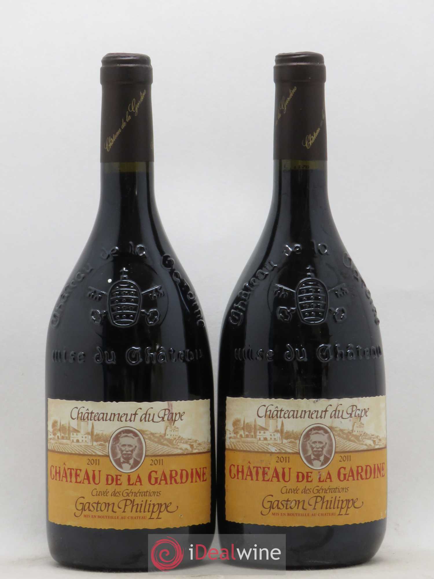 Châteauneuf-du-Pape Château de La Gardine Cuvée des Générations Gaston Philippe Famille Brunel 2011 - Lot de 2 bouteilles - 0