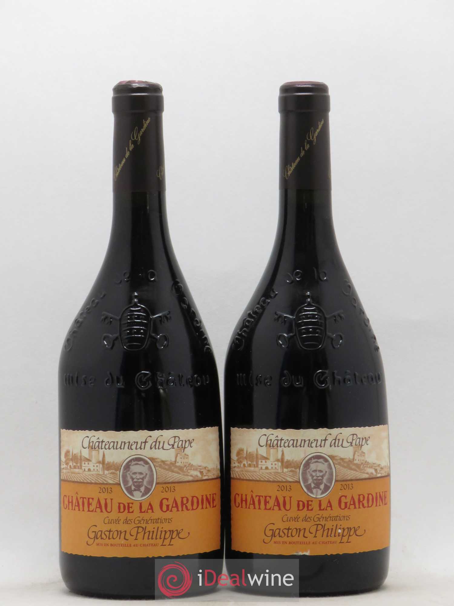 Châteauneuf-du-Pape Château de La Gardine Cuvée des Générations Gaston Philippe Famille Brunel 2013 - Lot de 2 bouteilles - 0