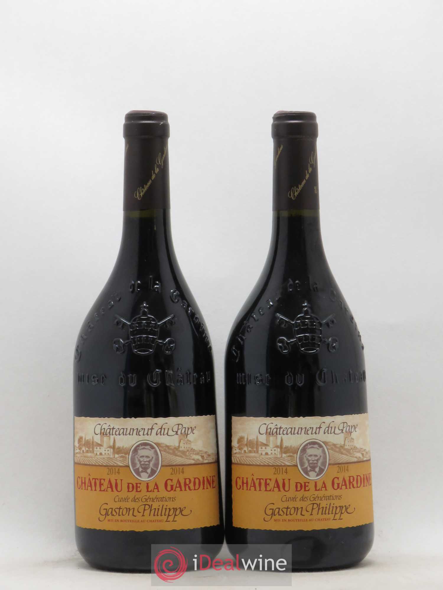 Châteauneuf-du-Pape Château de La Gardine Cuvée des Générations Gaston Philippe Famille Brunel 2014 - Lot de 2 bouteilles - 0
