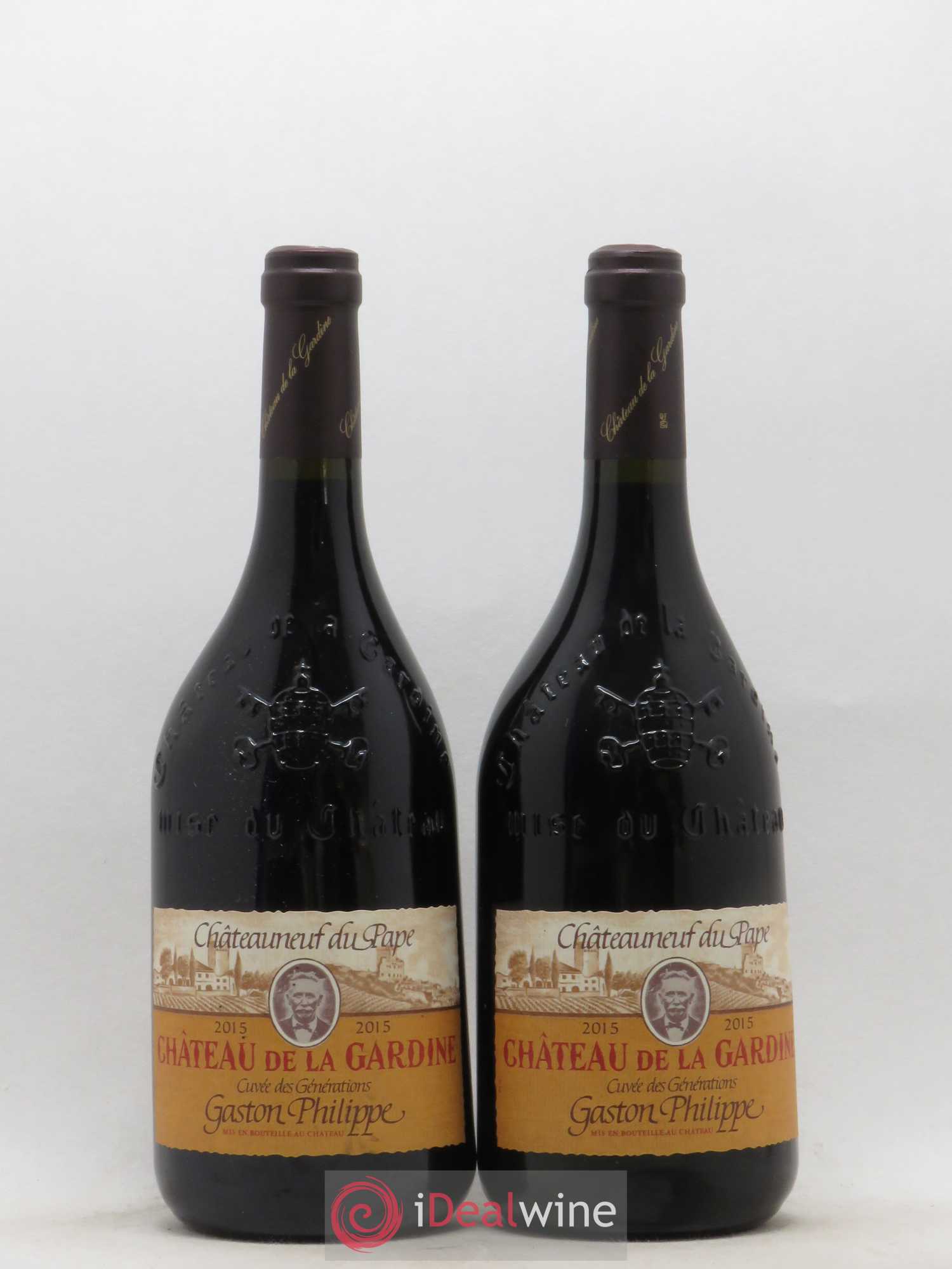 Châteauneuf-du-Pape Château de La Gardine Cuvée des Générations Gaston Philippe Famille Brunel 2015 - Lot de 2 bouteilles - 0