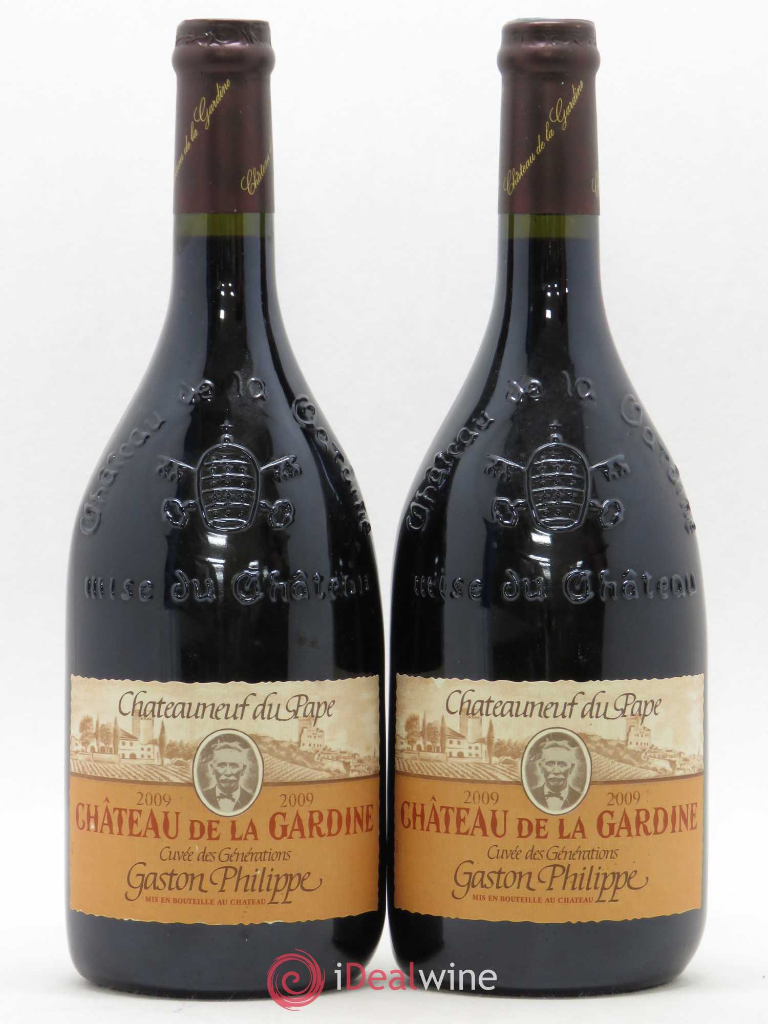 Châteauneuf-du-Pape Château de La Gardine Cuvée des Générations Gaston Philippe Famille Brunel Gaston Philippe 2009 - Lot de 2 bouteilles - 0