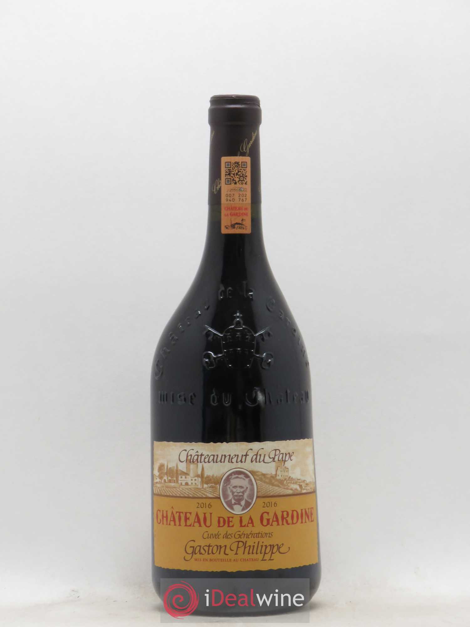 Châteauneuf-du-Pape Château de La Gardine Cuvée des Générations Gaston Philippe Famille Brunel 2016 - Lot de 1 bouteille - 0
