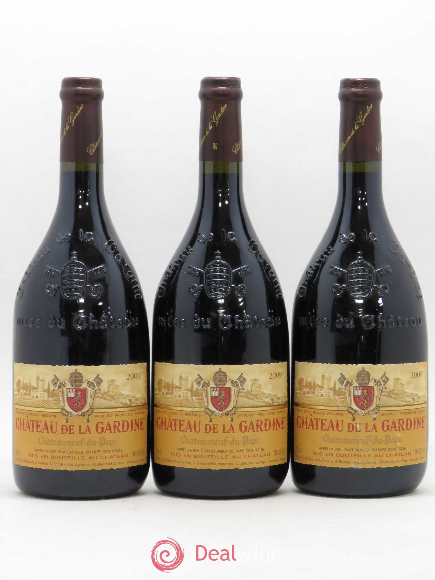 Châteauneuf-du-Pape Château de La Gardine Famille Brunel 2009 - Lot de 3 bouteilles - 0