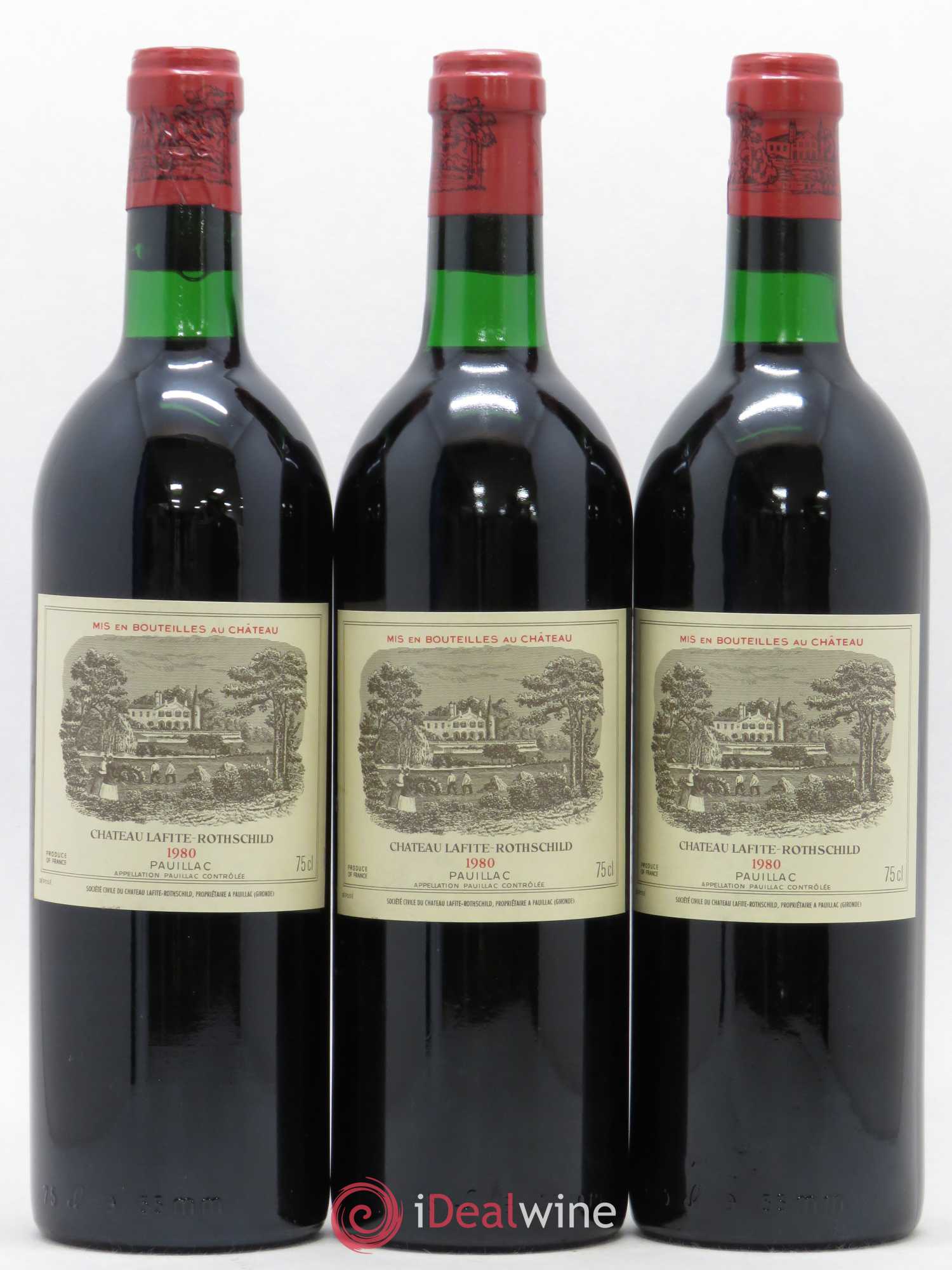 Château Lafite Rothschild 1er Grand Cru Classé 1980 - Lot de 3 bouteilles - 0