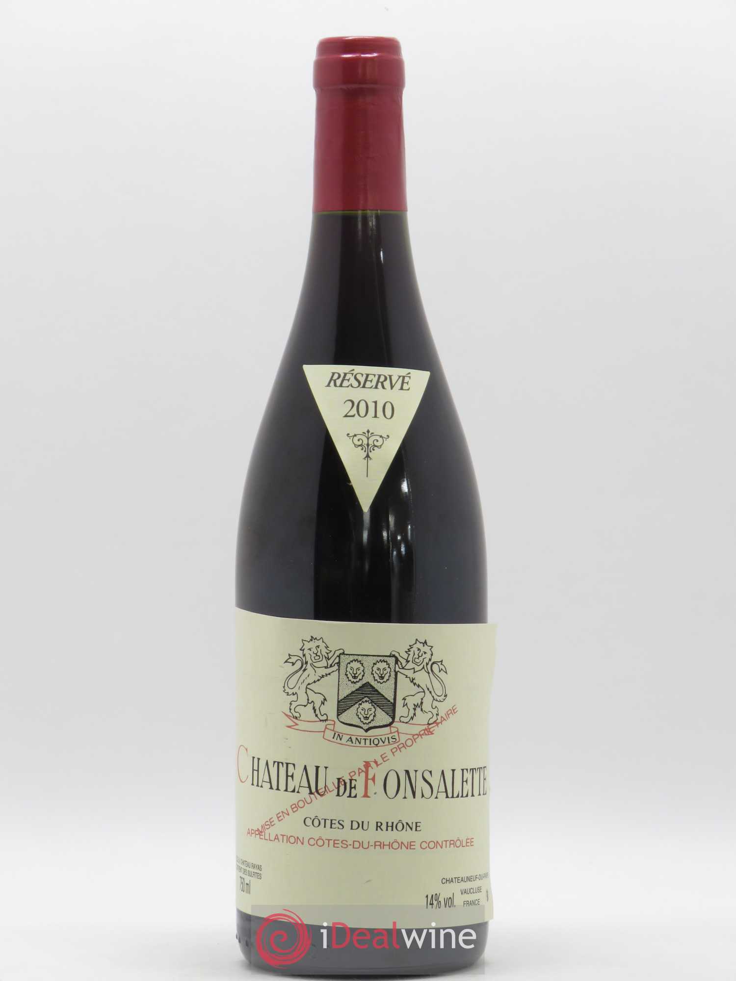 Côtes-du-Rhône Château de Fonsalette Emmanuel Reynaud 2010 - Lot de 1 bouteille - 0