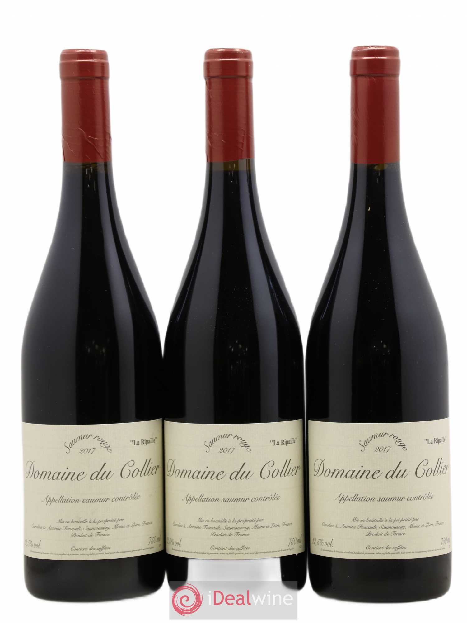 Saumur La Ripaille Domaine du Collier 2017 - Lot de 3 bouteilles - 0