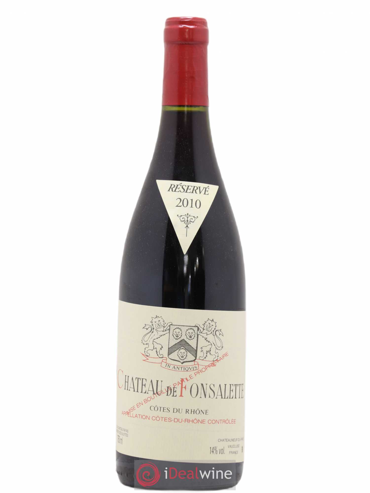 Côtes-du-Rhône Château de Fonsalette Emmanuel Reynaud 2010 - Lot de 1 bouteille - 0