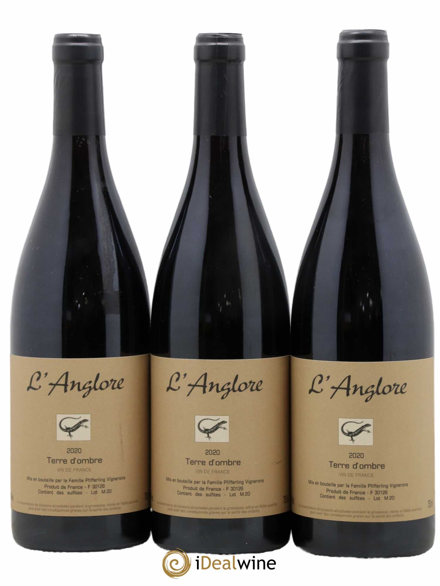 Vin de France Terre d'Ombre L'Anglore 2020 - Lot de 3 bouteilles - 0