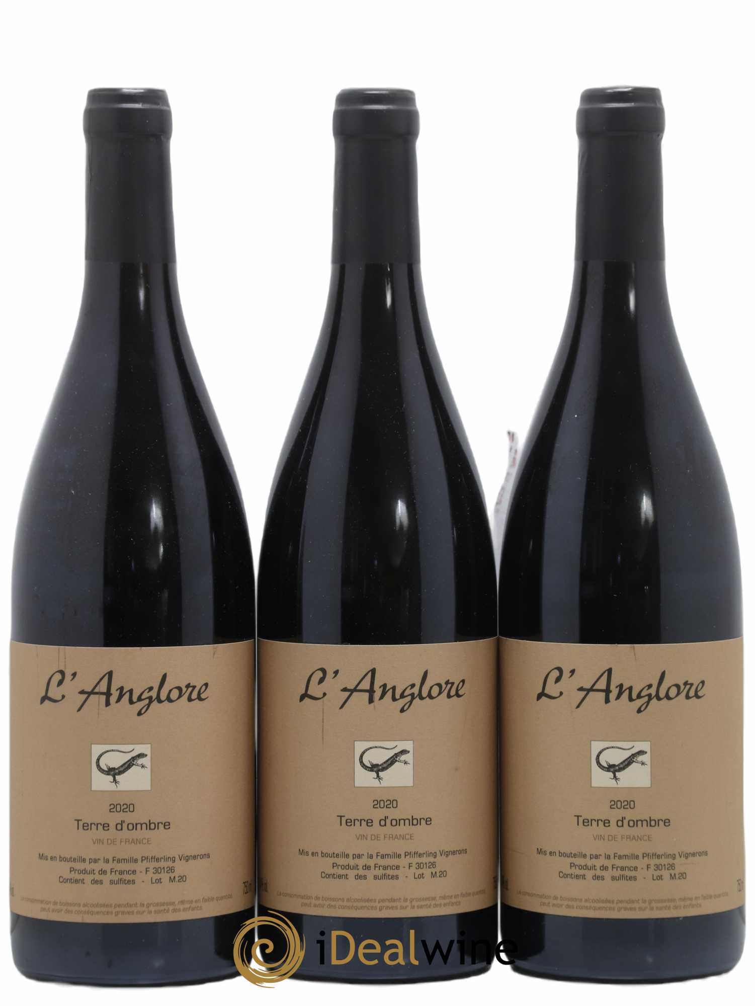 Vin de France Terre d'Ombre L'Anglore 2020 - Lot de 3 bouteilles - 0