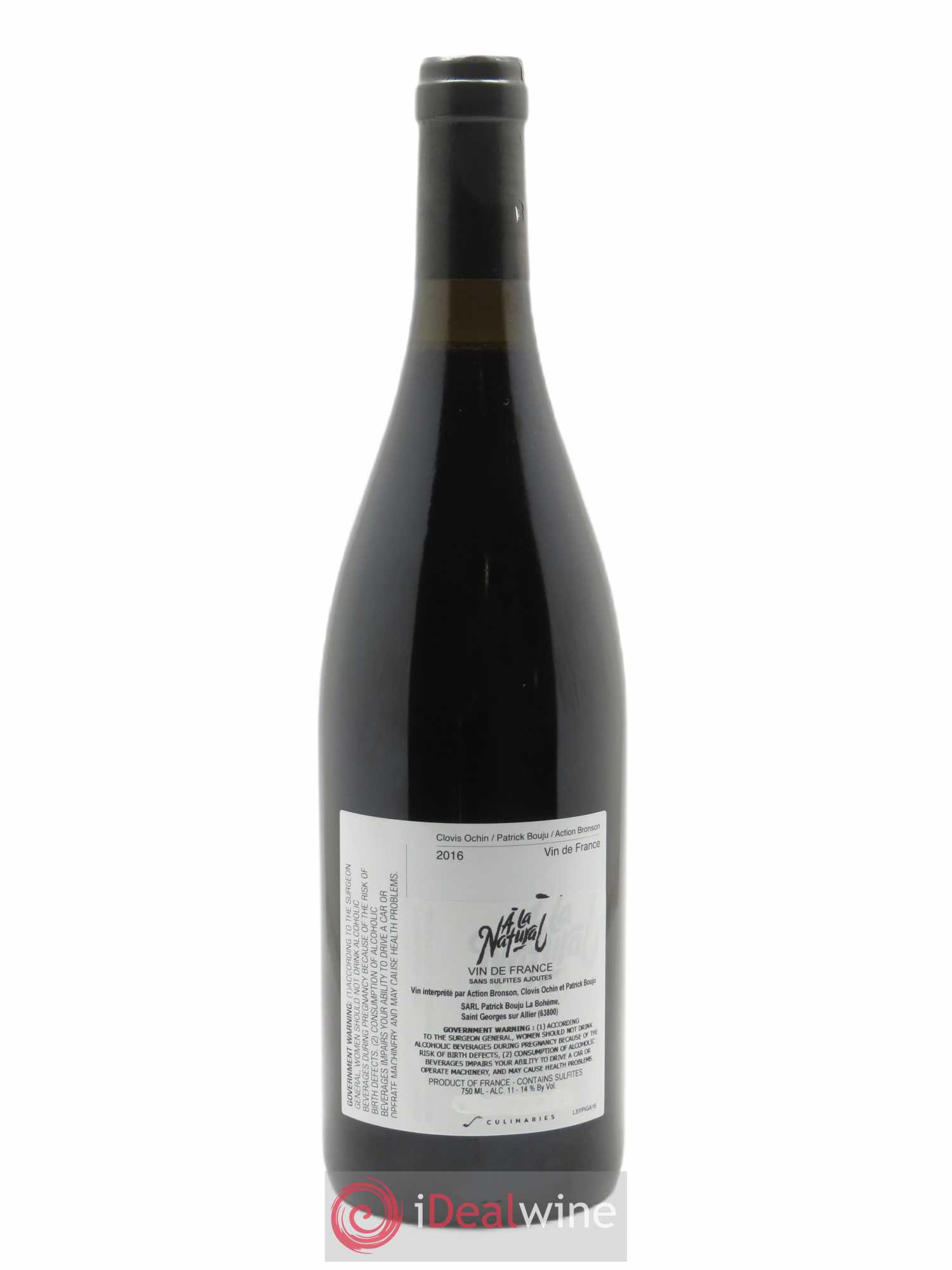 Vin de France A la Natural Patrick Bouju - La Bohème 2016 - Lot de 1 bouteille - 1