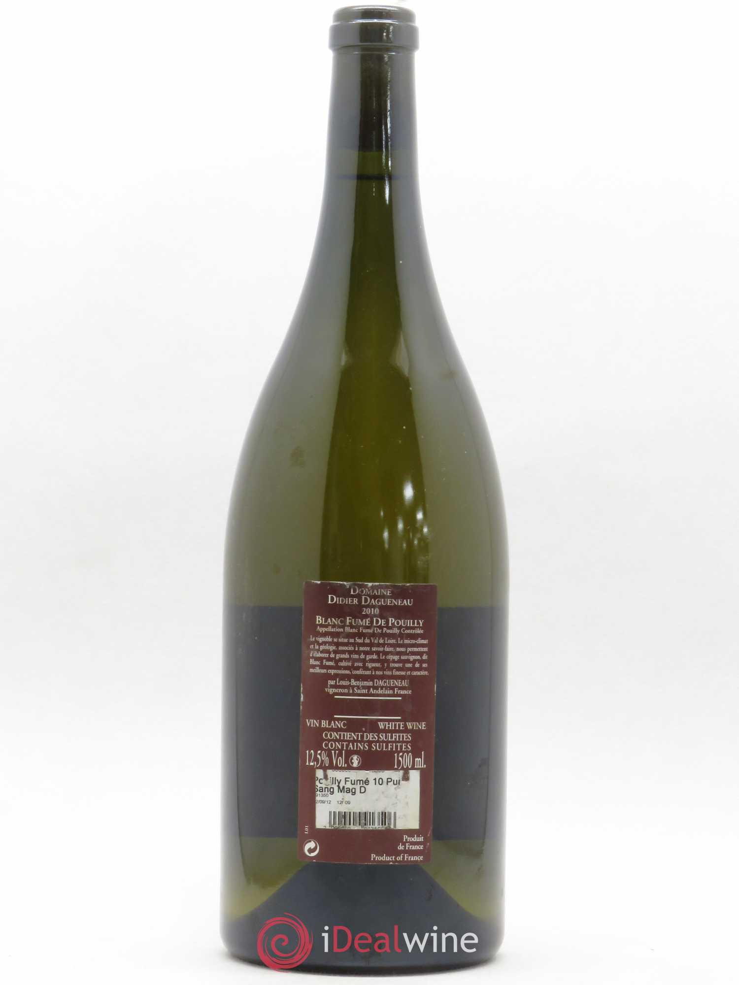 Vin de France (anciennement Pouilly-Fumé) Pur Sang Dagueneau (Domaine Didier - Louis-Benjamin) 2010 - Lot de 1 magnum - 1