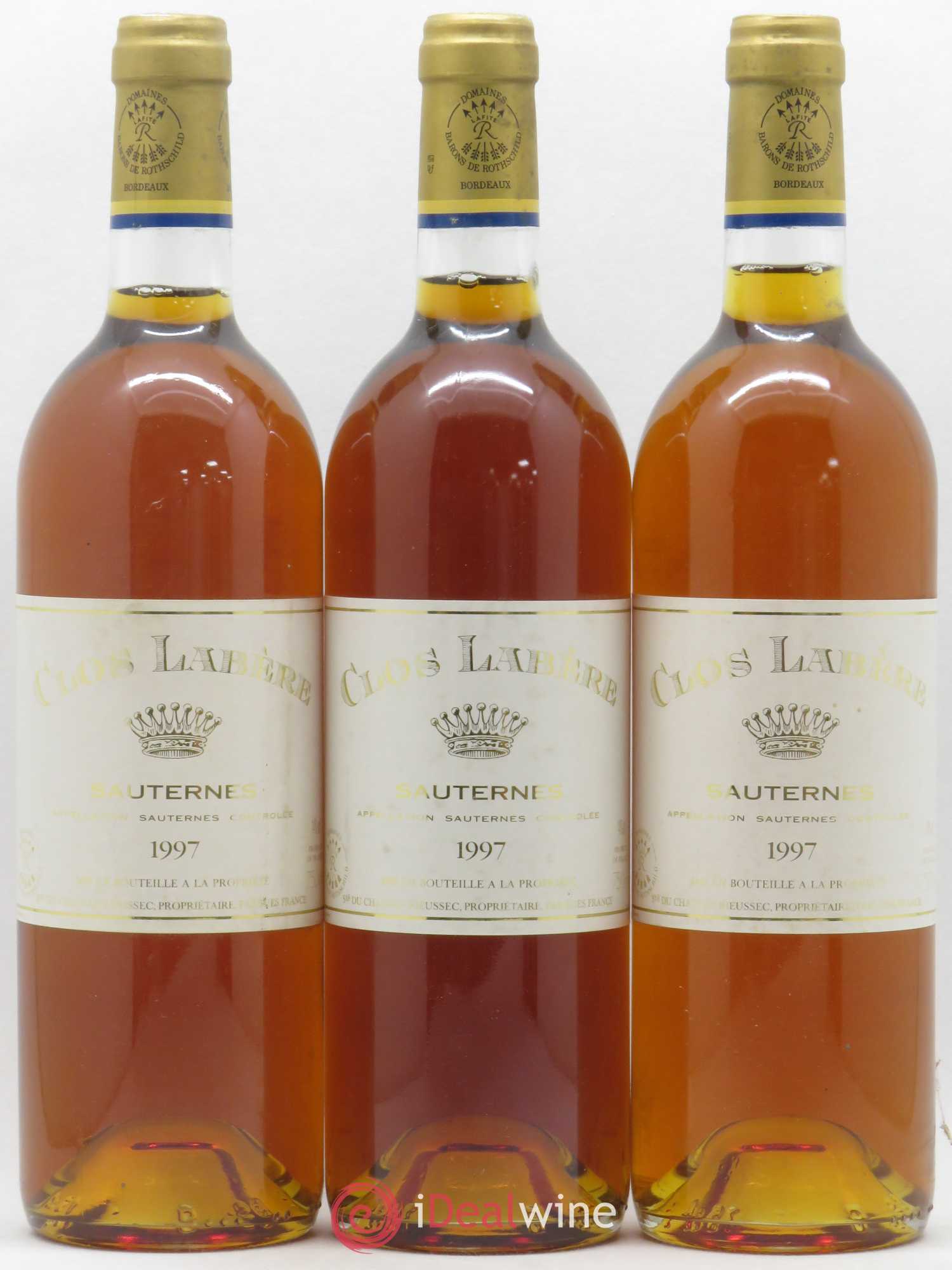 Sauternes Clos Labère Château de Rieussec 1997 - Lot de 3 bouteilles - 0