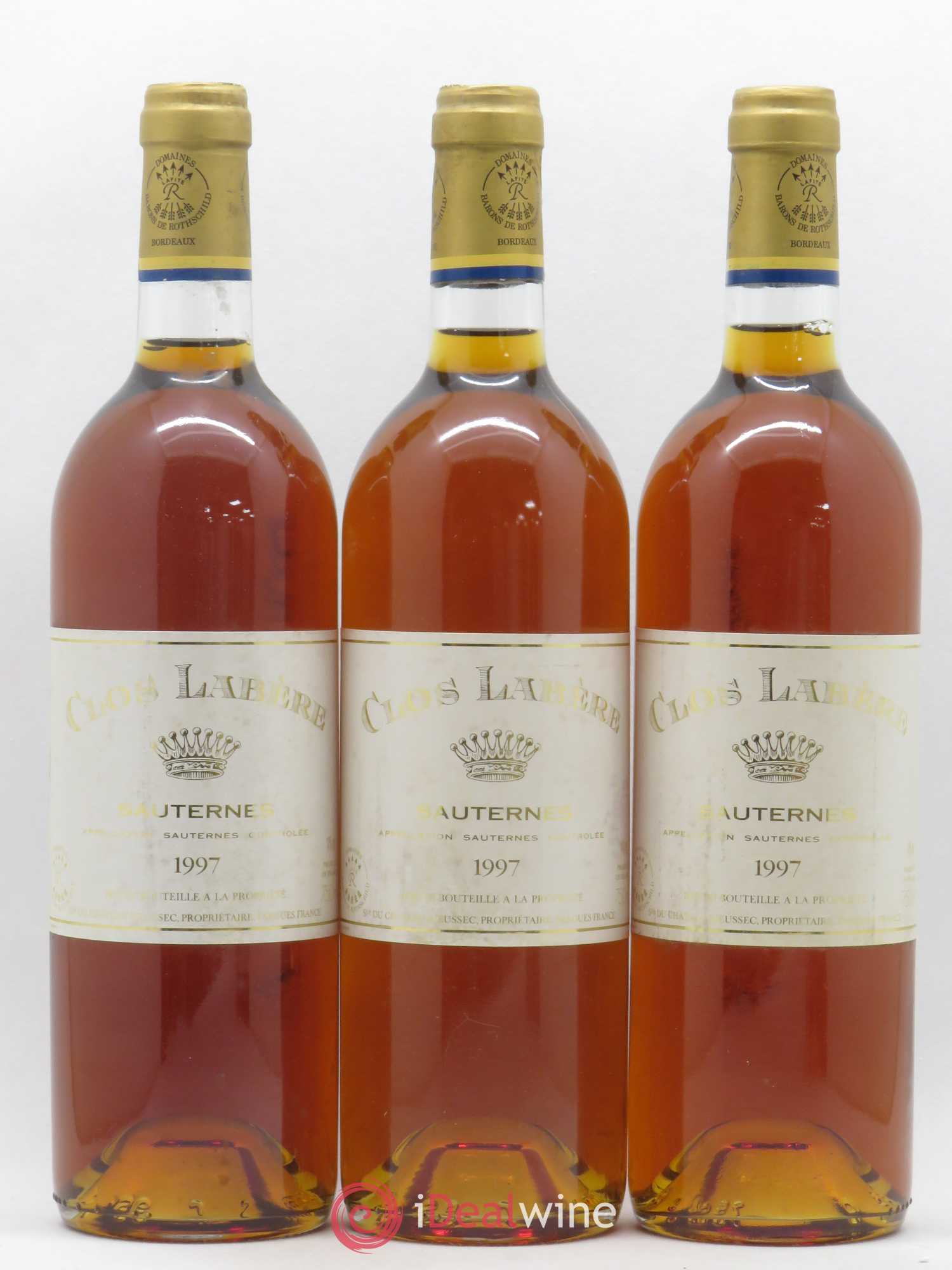 Sauternes Clos Labère Château de Rieussec 1997 - Lot de 3 bouteilles - 0
