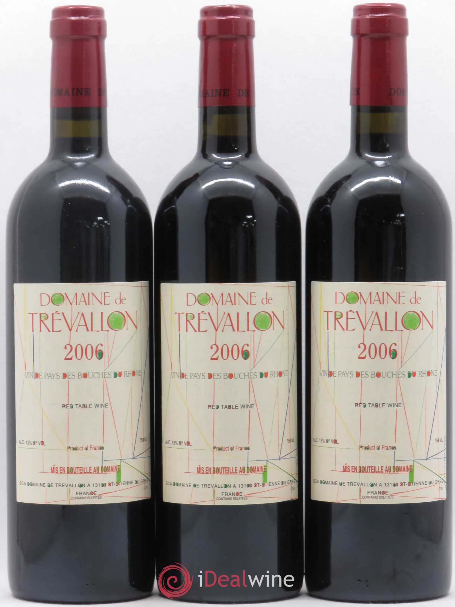 VDP Bouches du Rhône Trévallon (Domaine de) Eloi Dürrbach 2006 - Lot de 3 bouteilles - 0