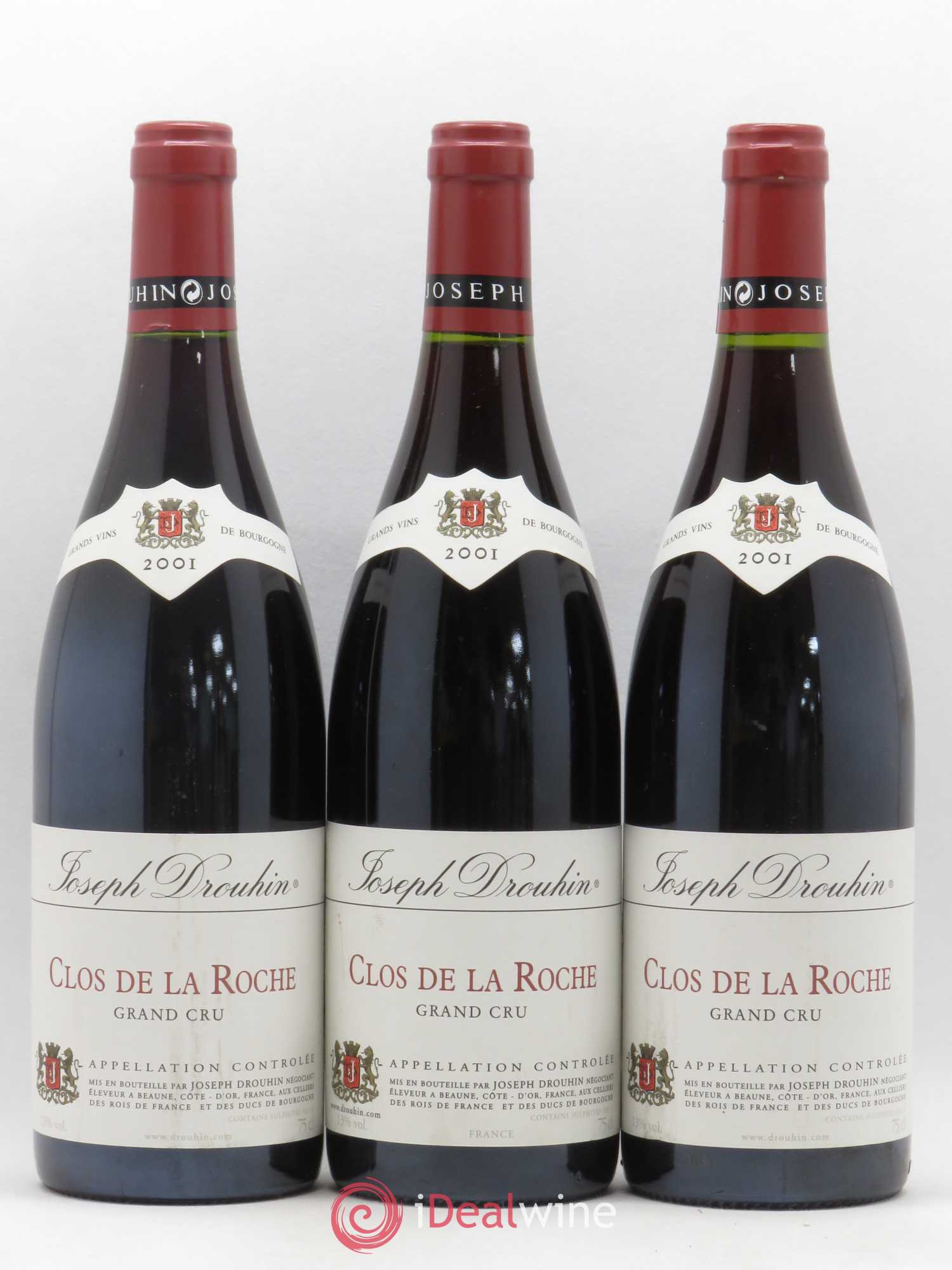 Clos de la Roche Grand Cru Joseph Drouhin 2001 - Lot de 3 bouteilles - 0