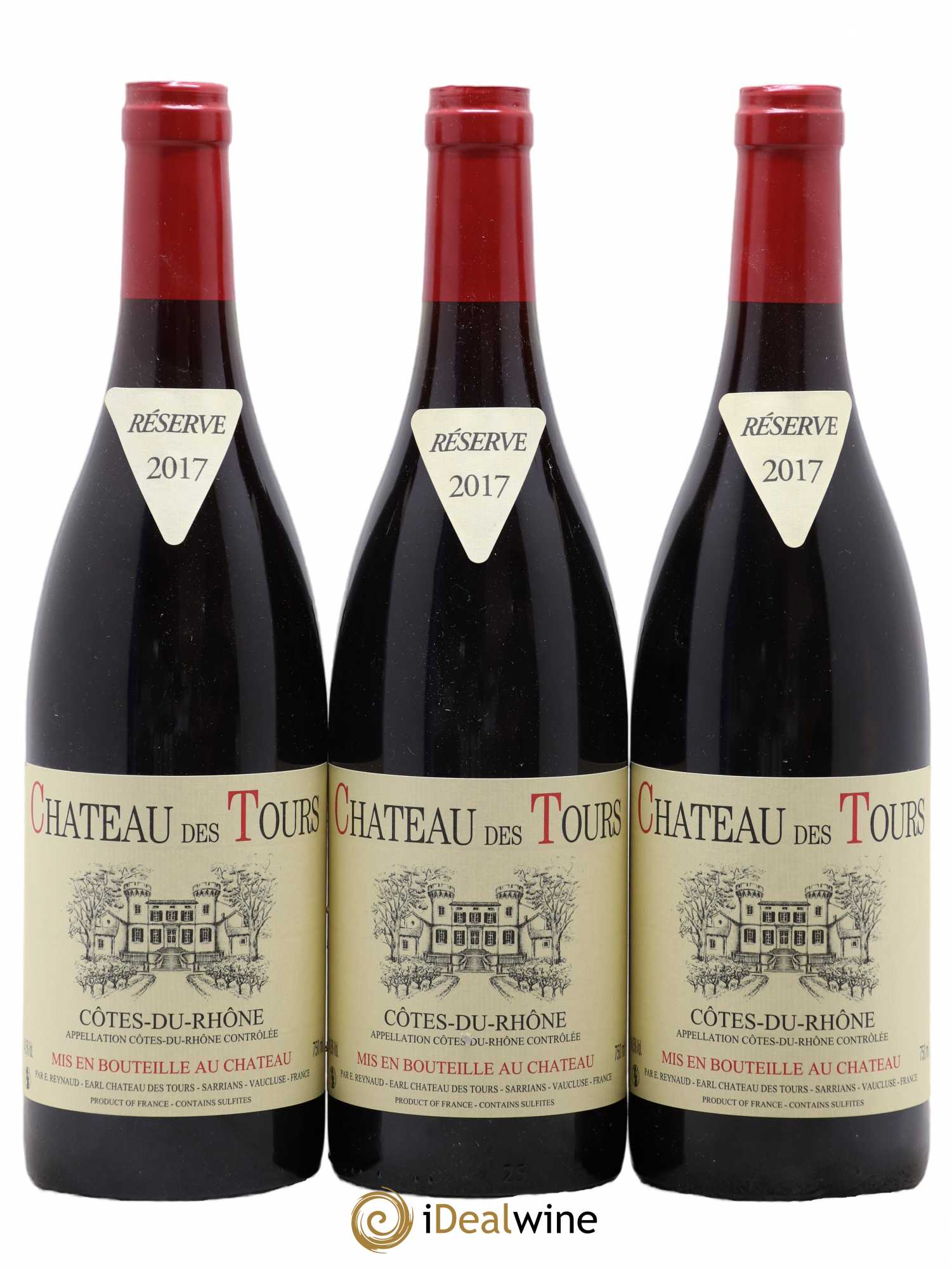 Côtes-du-Rhône Château des Tours Emmanuel Reynaud 2017 - Lot de 3 bouteilles - 0