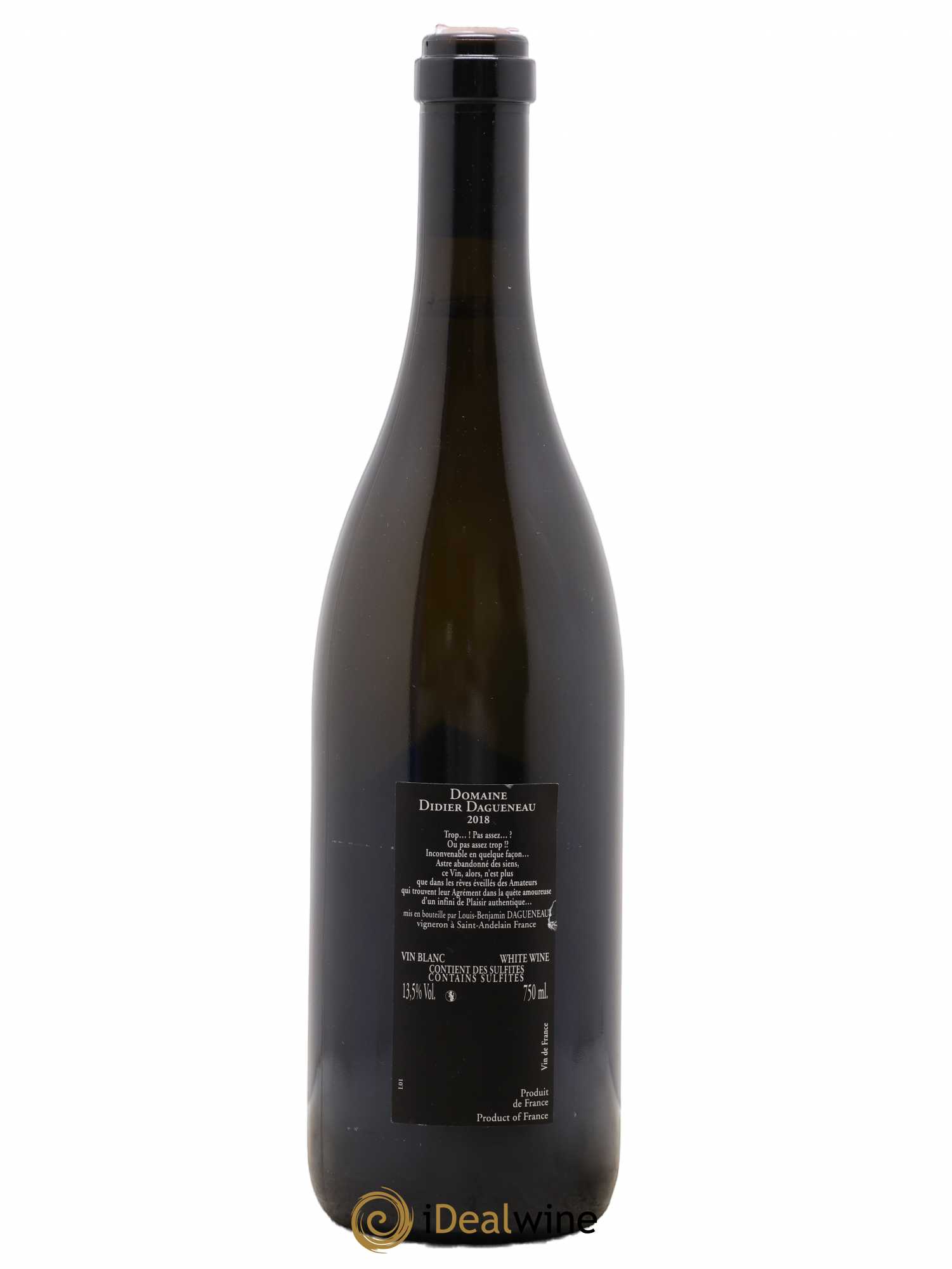 Vin de France (anciennement Pouilly-Fumé) Silex Dagueneau (Domaine Didier - Louis-Benjamin) 2018 - Lot de 1 bouteille - 1