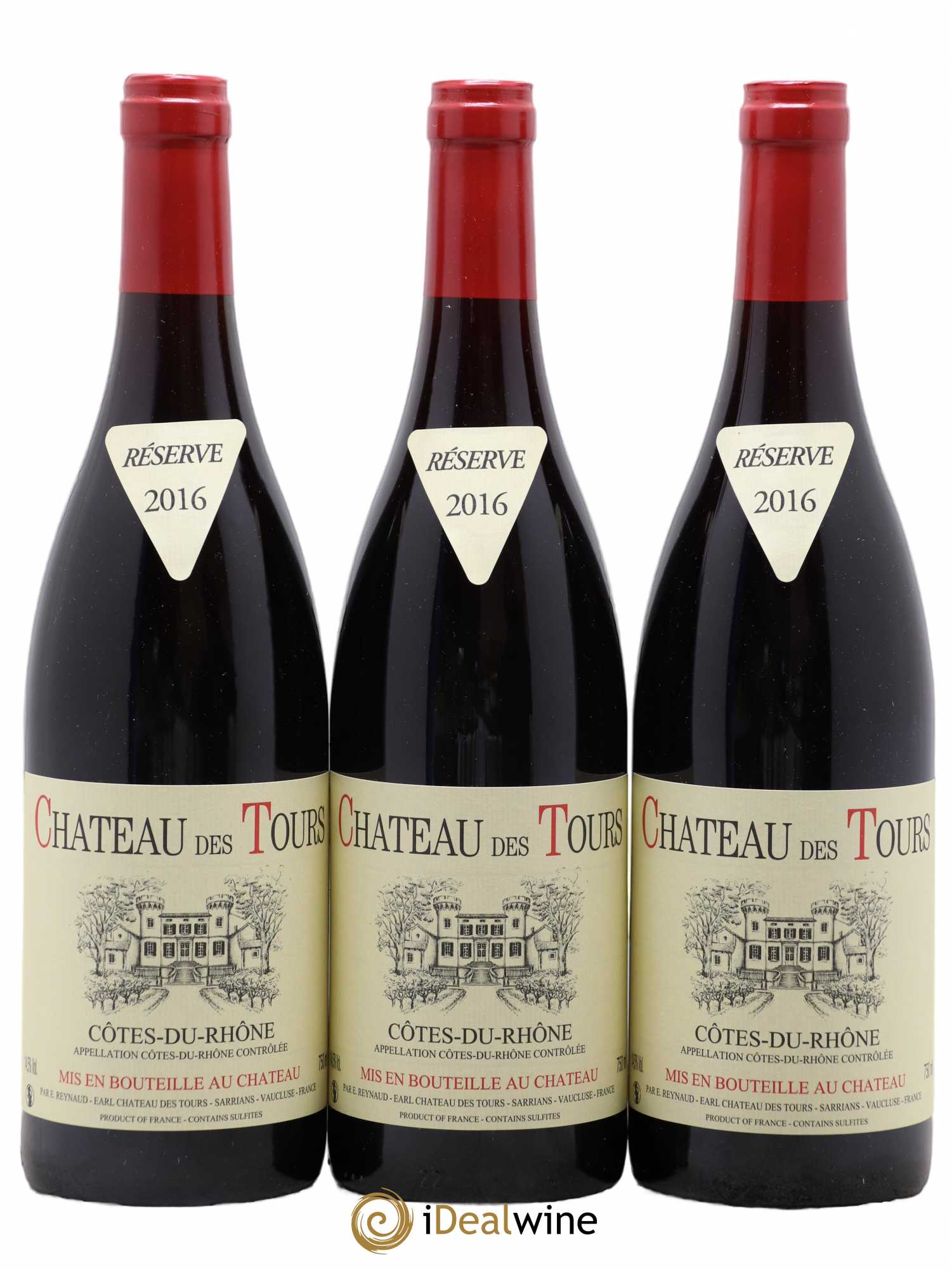 Côtes-du-Rhône Château des Tours Emmanuel Reynaud 2016 - Lot de 3 bouteilles - 0