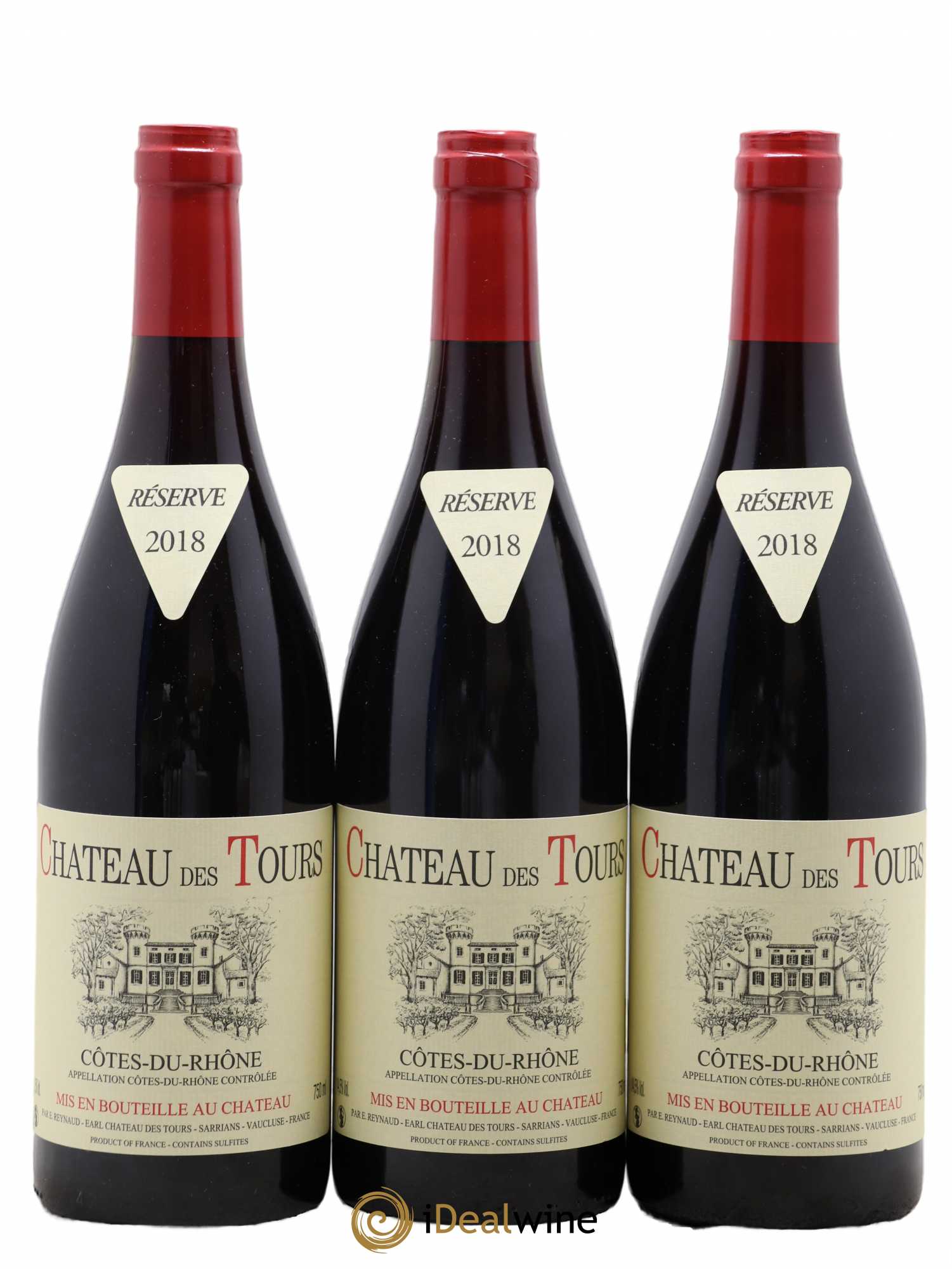 Côtes-du-Rhône Château des Tours Emmanuel Reynaud 2018 - Lot de 3 bouteilles - 0